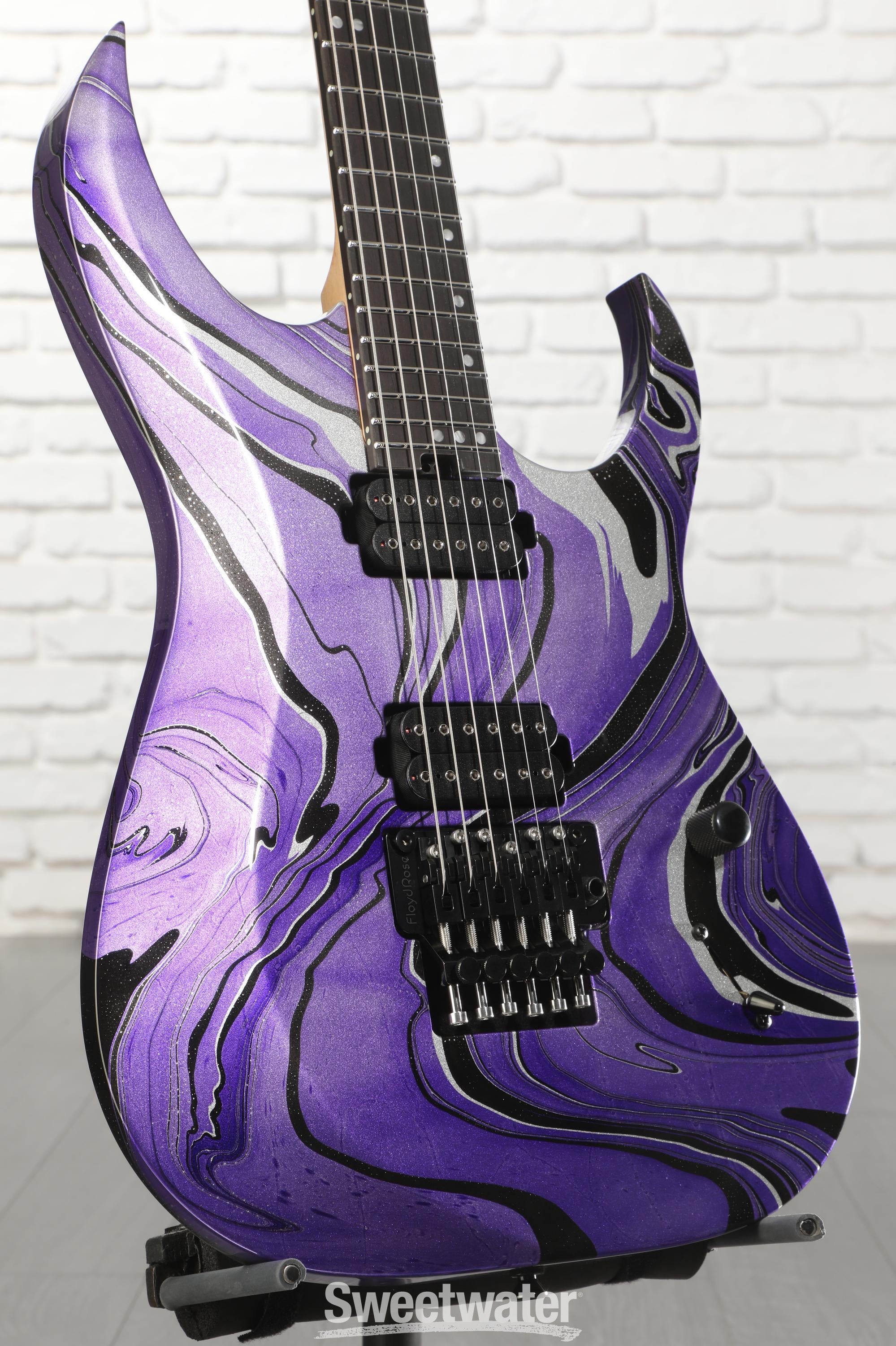 Photo of Schecter USA Custom Shop Sunset Extreme Electric Guitar - Purple Swirl, Sweetwater Exclusive