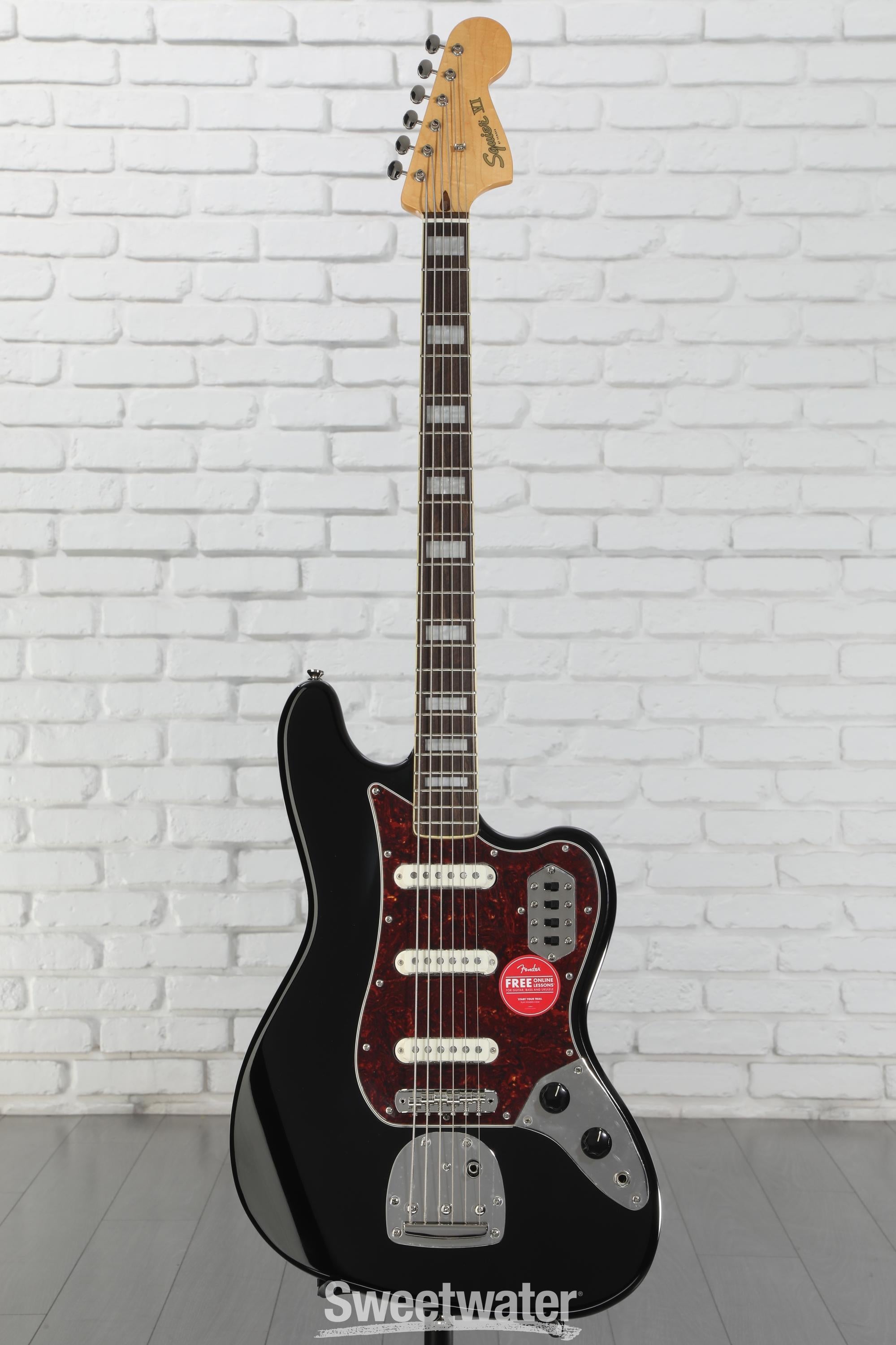 Squier Classic Vibe Bass VI Guitar - Black | Sweetwater