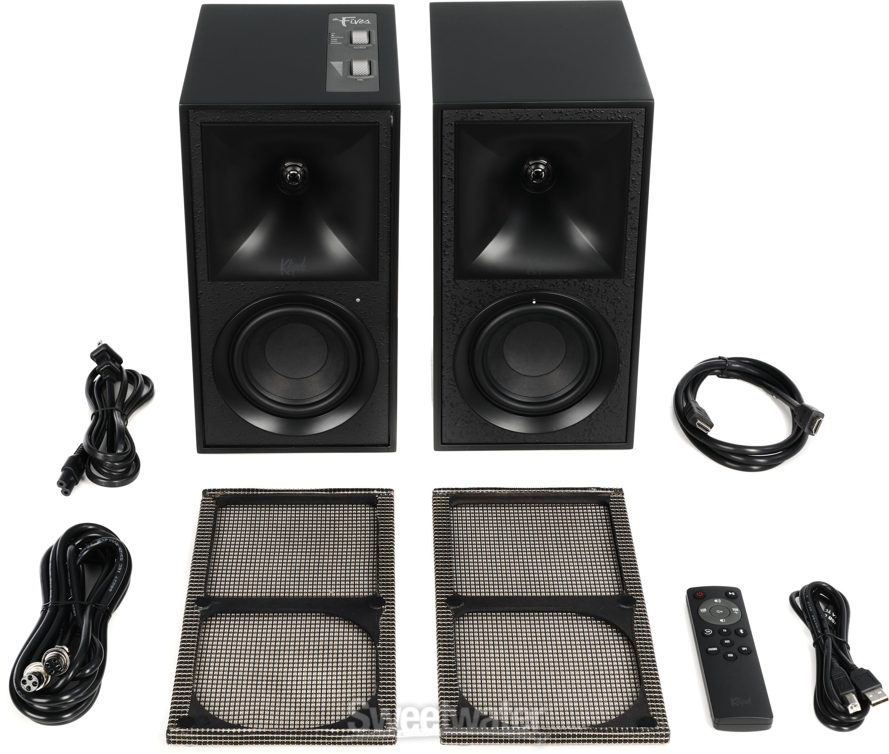 Klipsch The Fives Bookshelf Speaker Stereo System - Matte Black