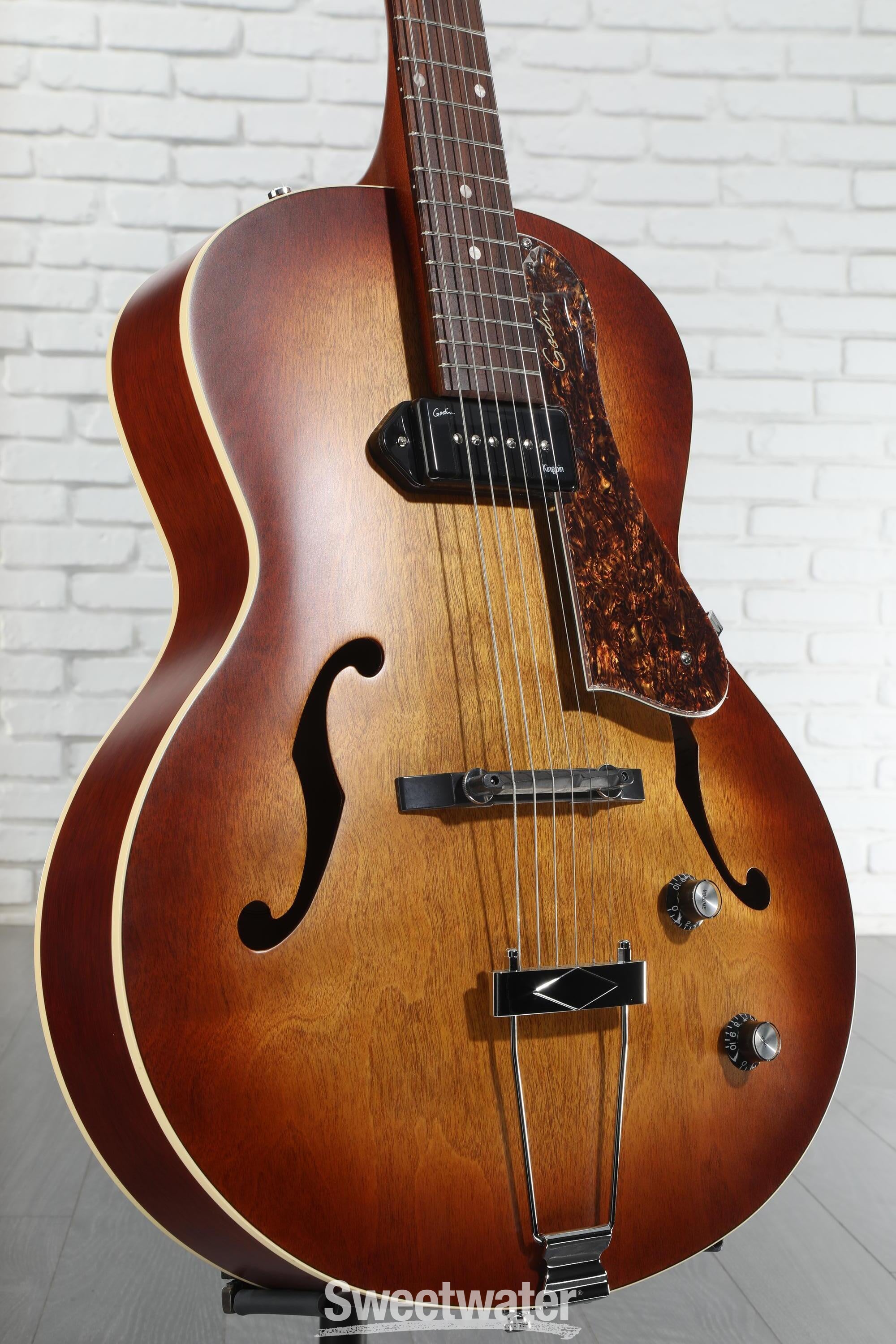 シンコセイス Godin 5th Avenue Godin 5th Avenue Kingpin Hollowbody Electric Guitar - Cognac