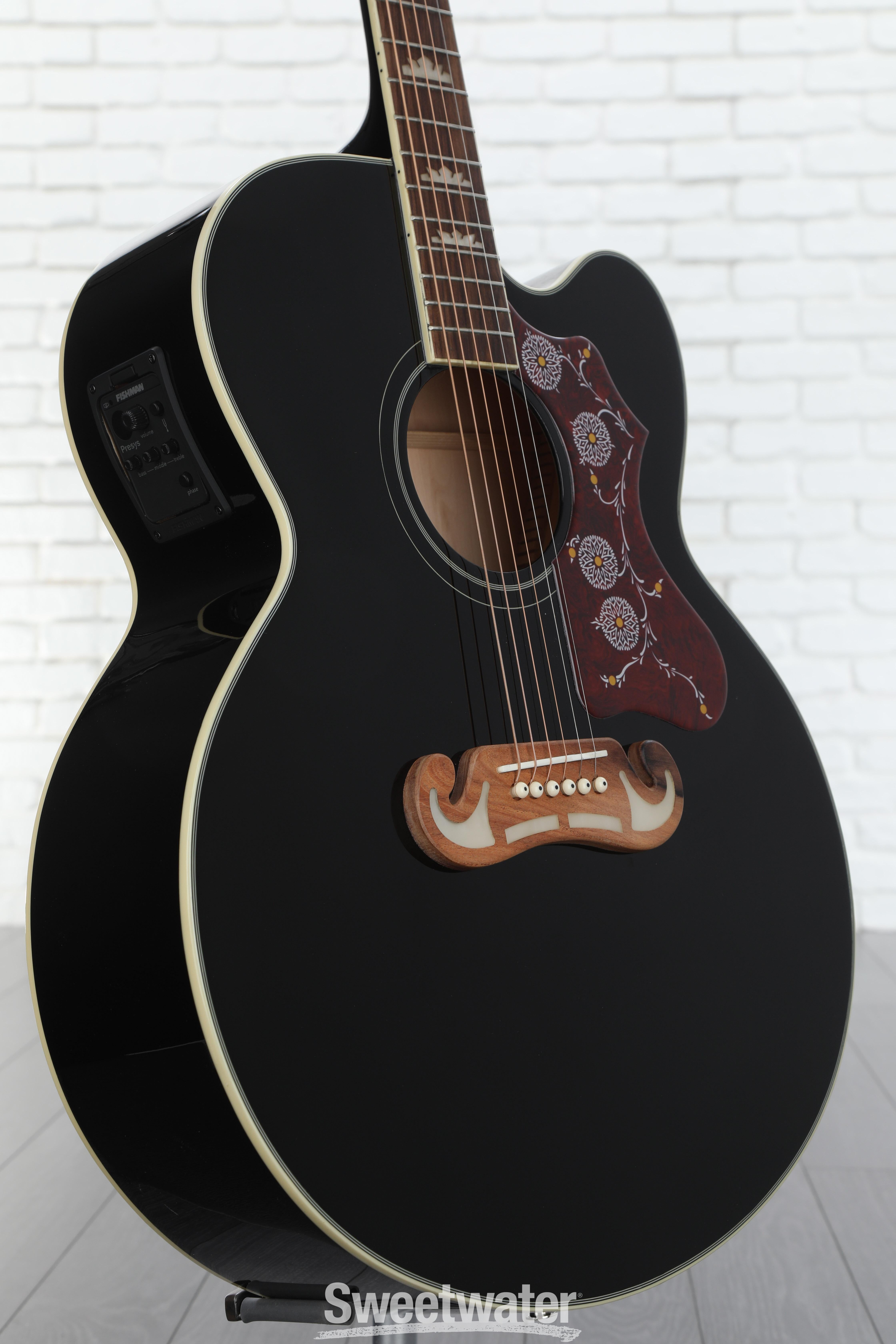 Epiphone J-200EC Studio Acoustic-Electric Guitar - Black