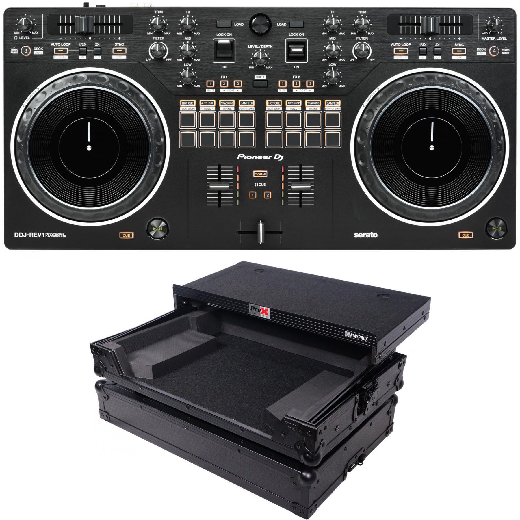 Pioneer DJ DDJ-REV1 2-deck Serato DJ Controller with Flight Case 