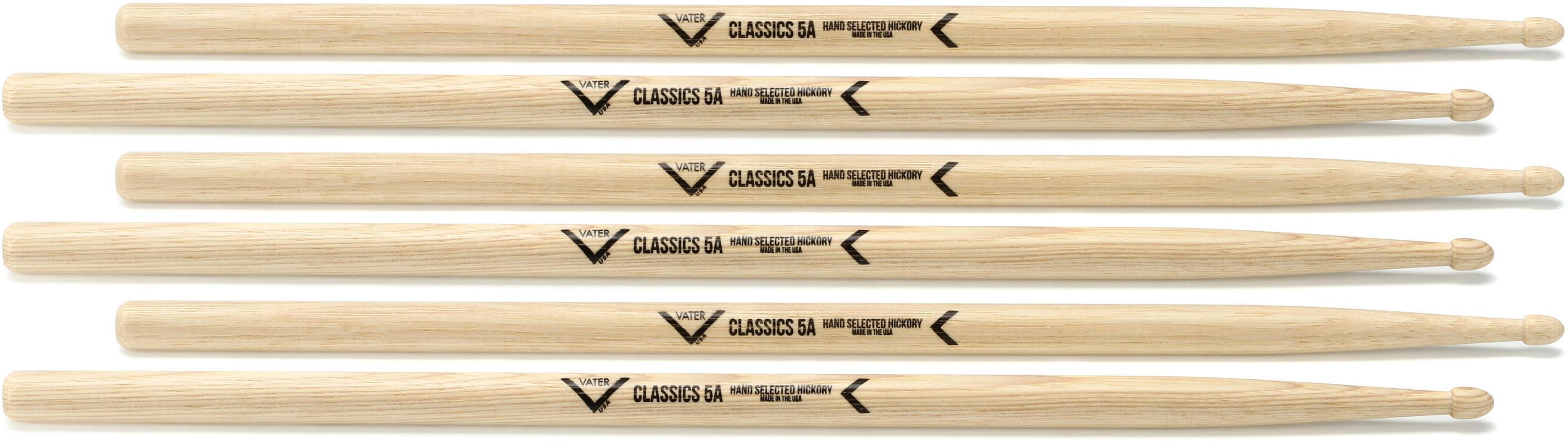 Vater Hickory Drumsticks 4-pack - 5B - Nylon Tip | Sweetwater