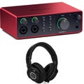 Photo of Focusrite Scarlett 4i4 4th Gen USB Audio Interface and Audio-Technica ATH-M40x Closed-back Studio Headphones