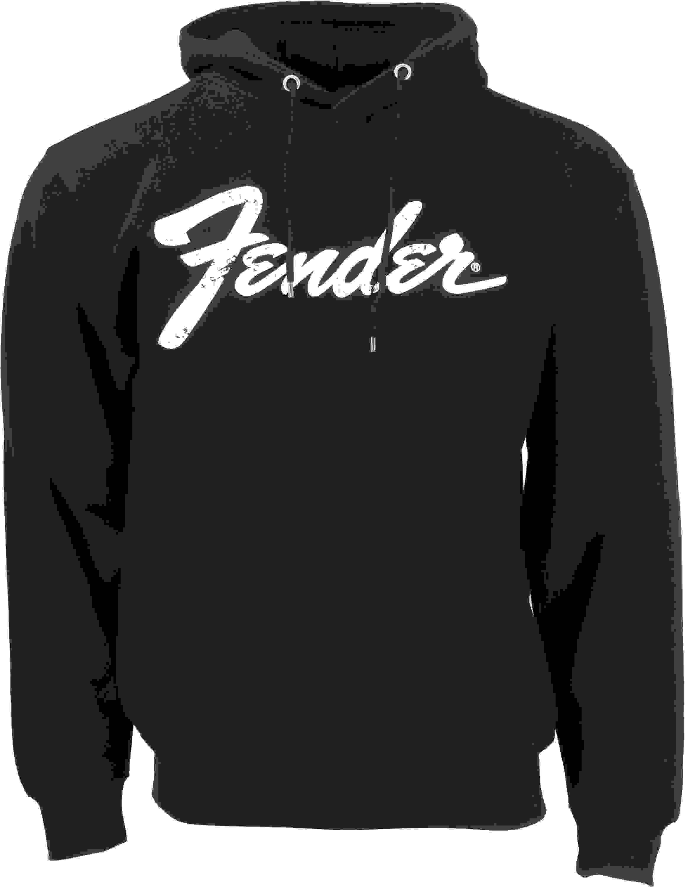 Fender Logo Back Hoodie - Black, Large