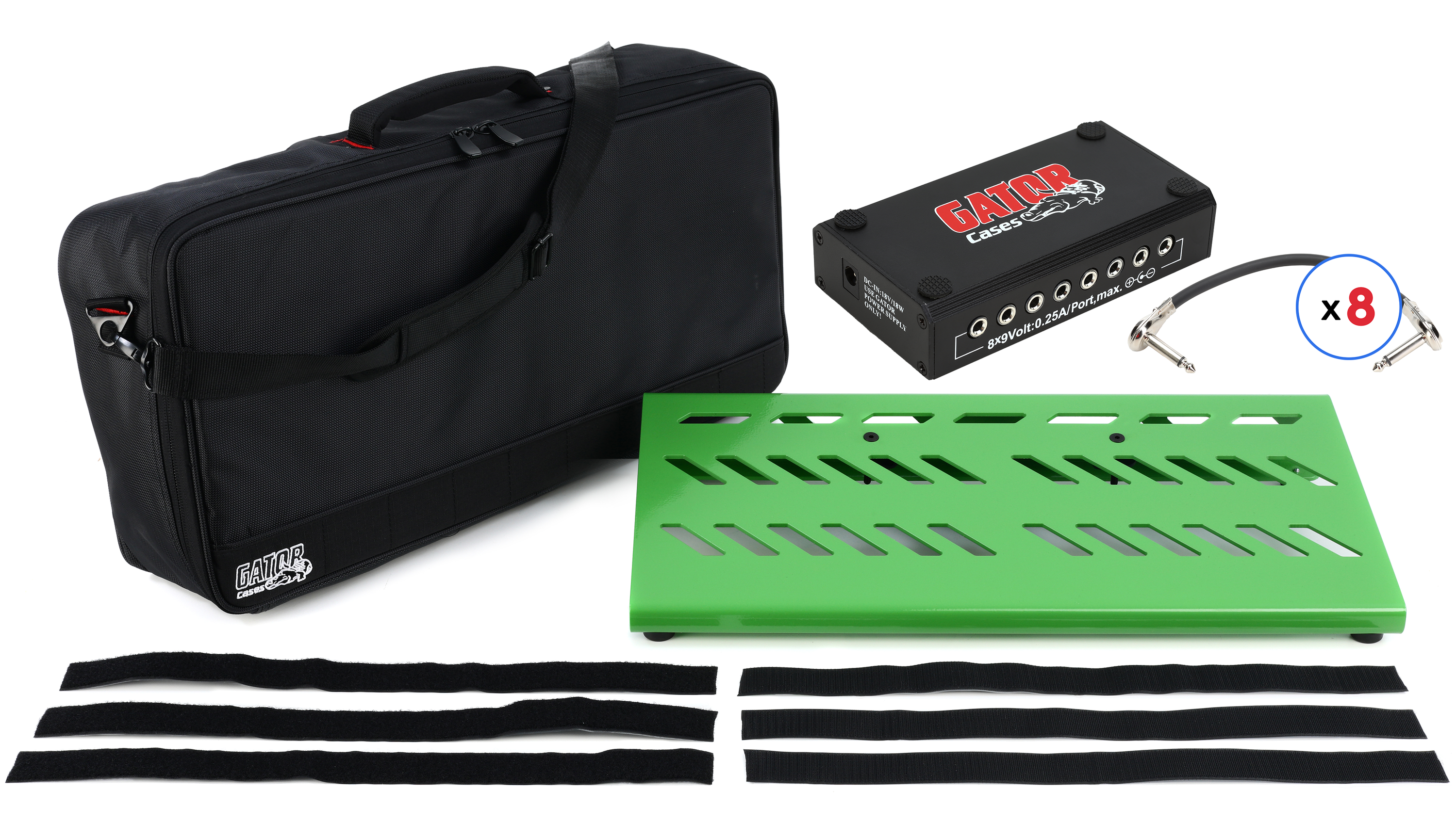 Gator Large Pedalboard with Bag - 23.75x10.6-inch Green | Sweetwater