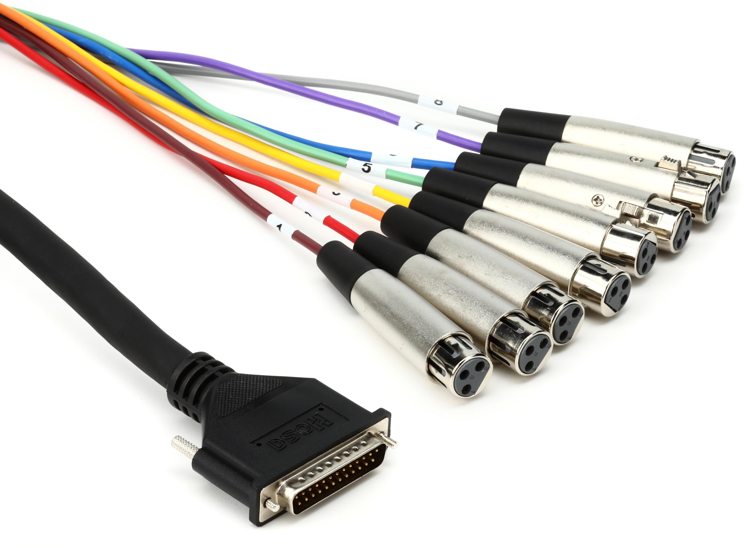 Hosa DTF-803 8-channel DB25 to XLR Female Snake - 9.9 foot