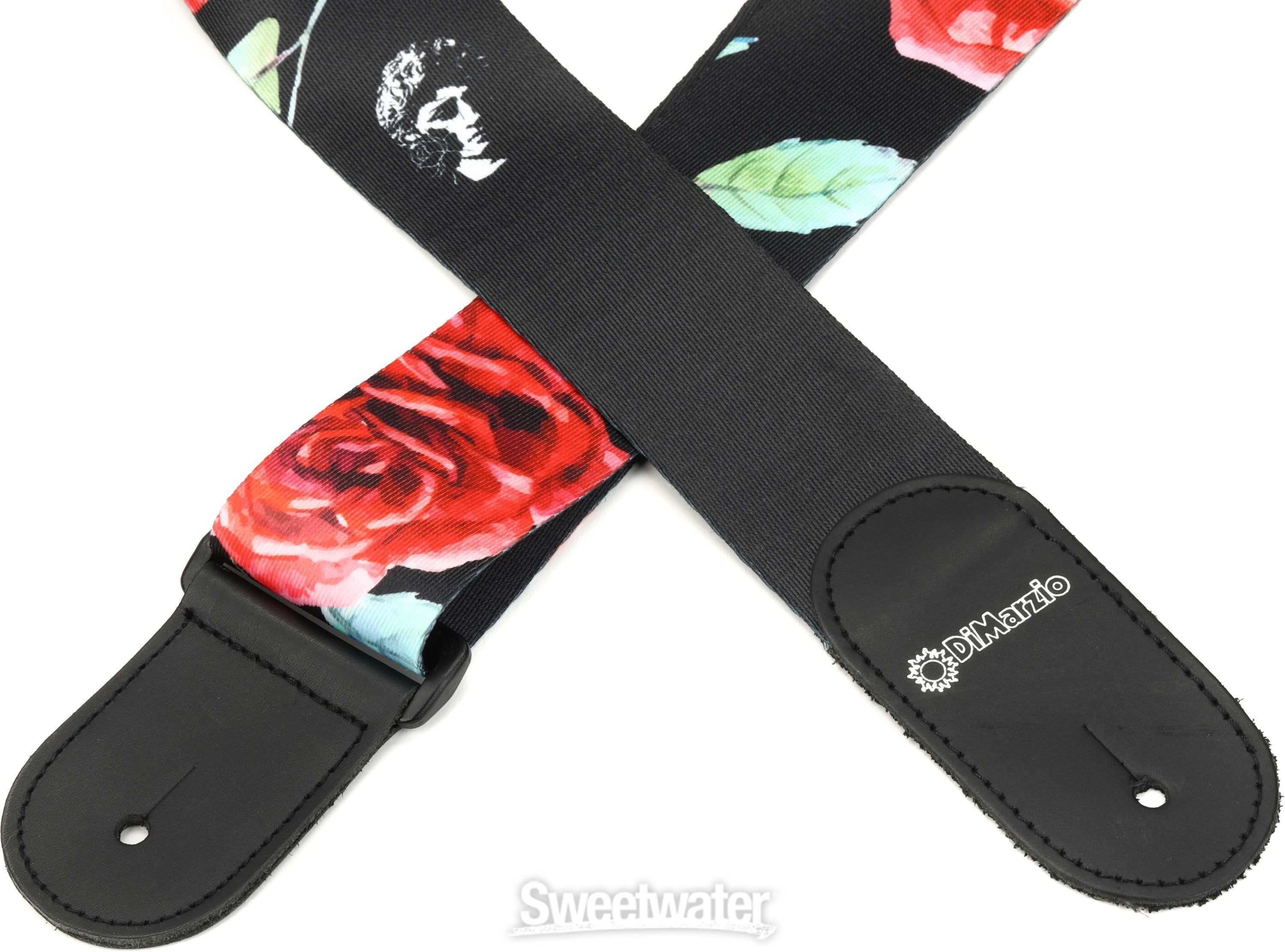 DiMarzio 2-inch Polyphia Microfiber Floral Muse Strap - Black
