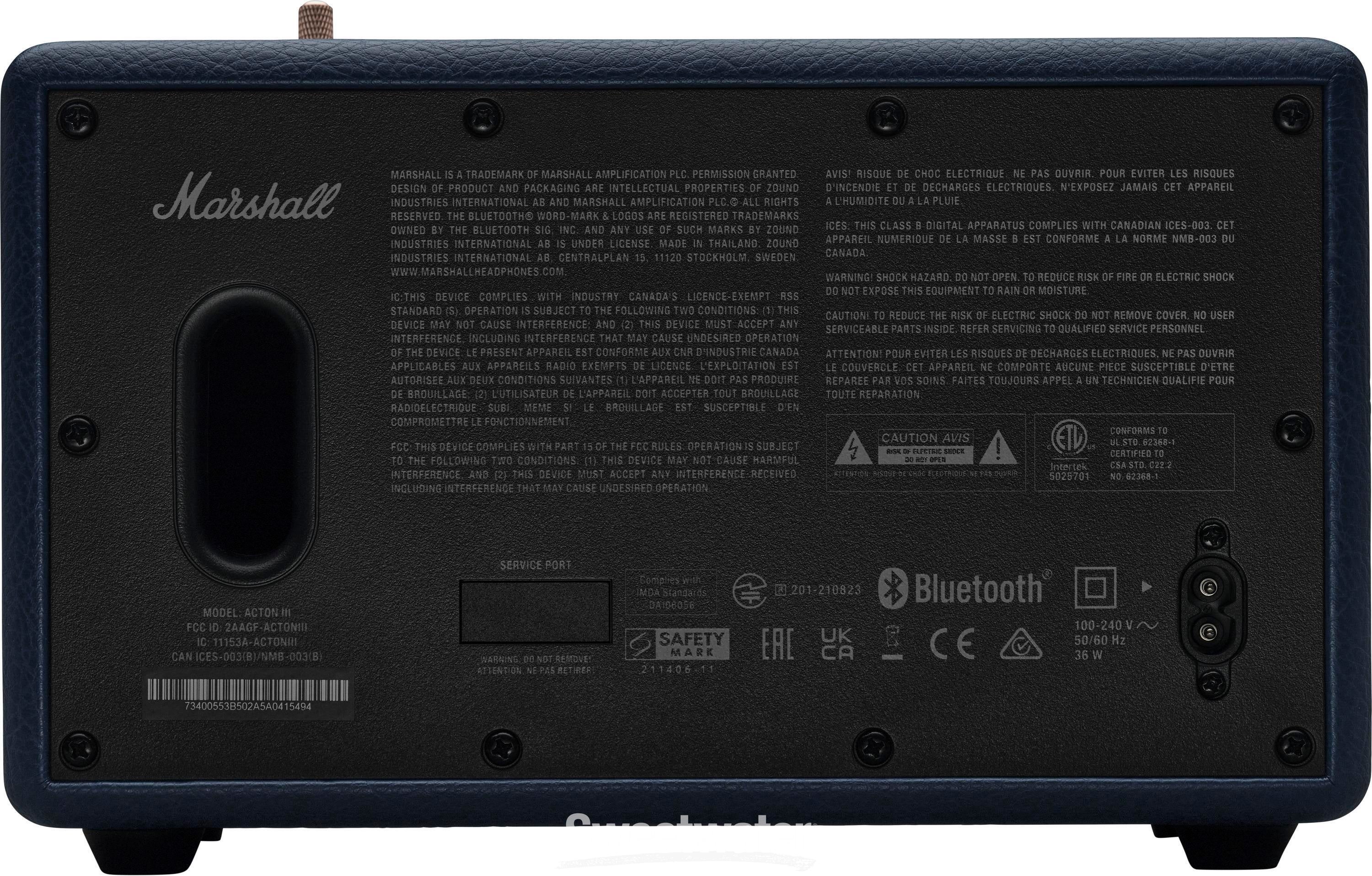 Marshall Acton III Compact Bluetooth Speaker - Midnight Blue