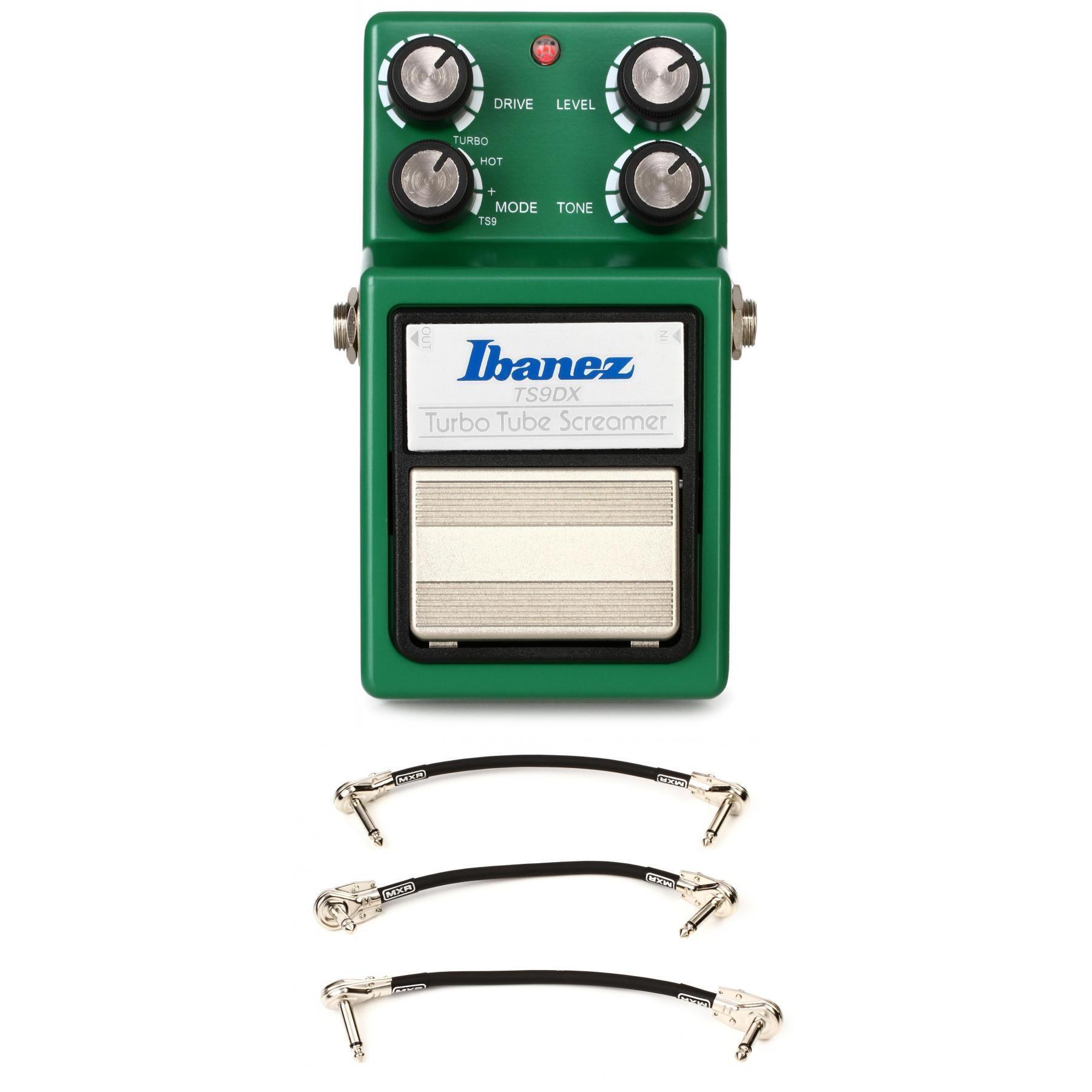 Ibanez TS9DX Turbo Tube Screamer Overdrive Pedal with Patch Cables