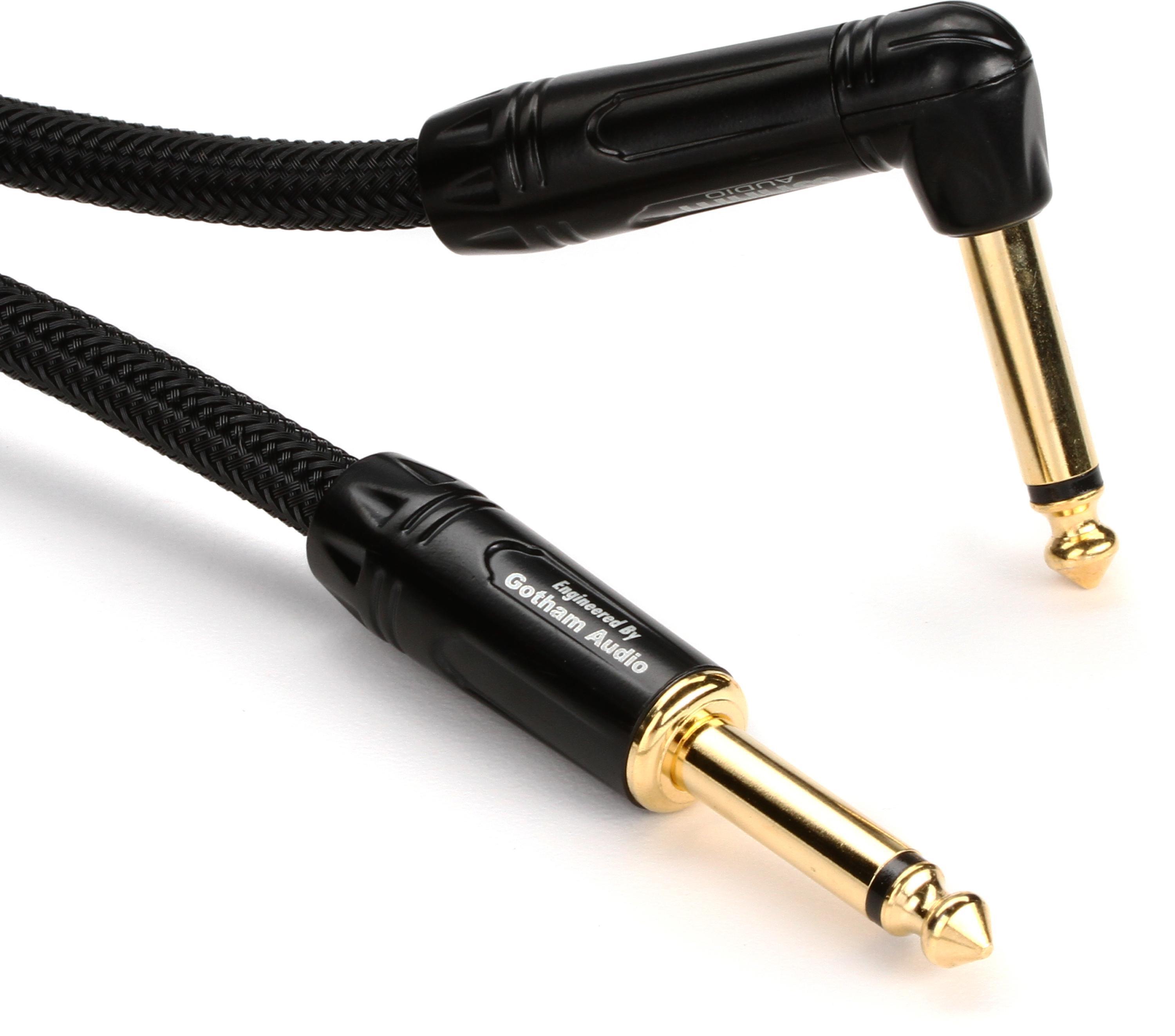 Photo of Warm Audio Prem-TS-1RT-18' Premier Gold Straight to Right Angle Instrument Cable - 18-foot