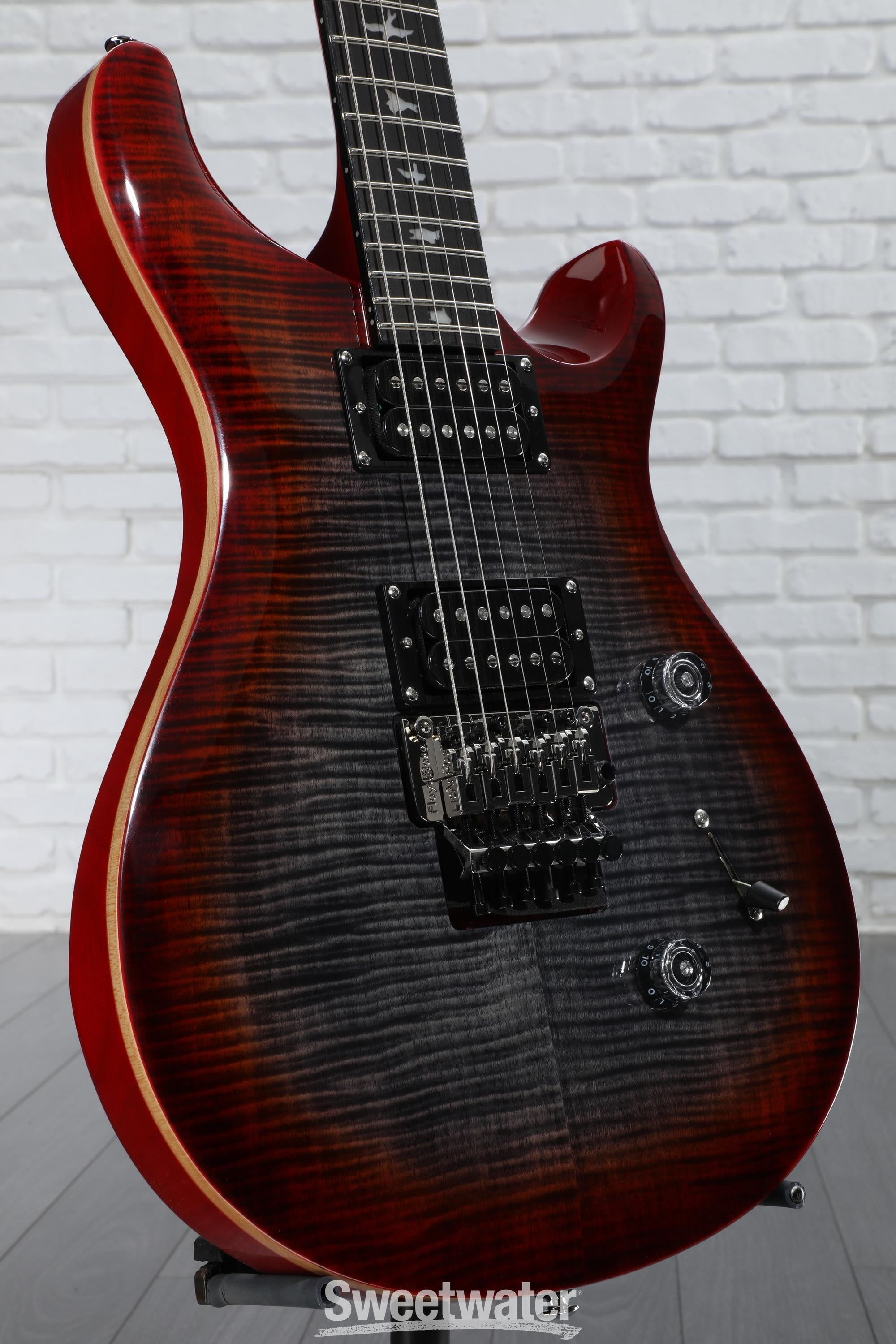 PRS SE Custom 24 Floyd Electric Guitar - Charcoal Cherry