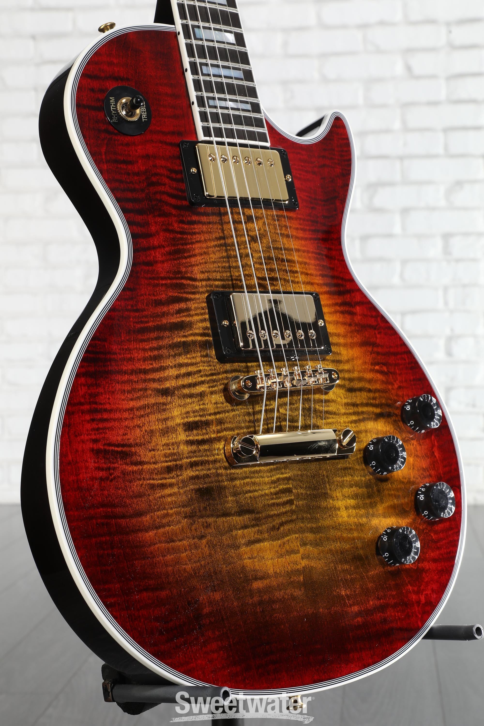 Photo of Gibson Custom Les Paul Axcess Custom Figured Top Electric Guitar - Bengal Burst