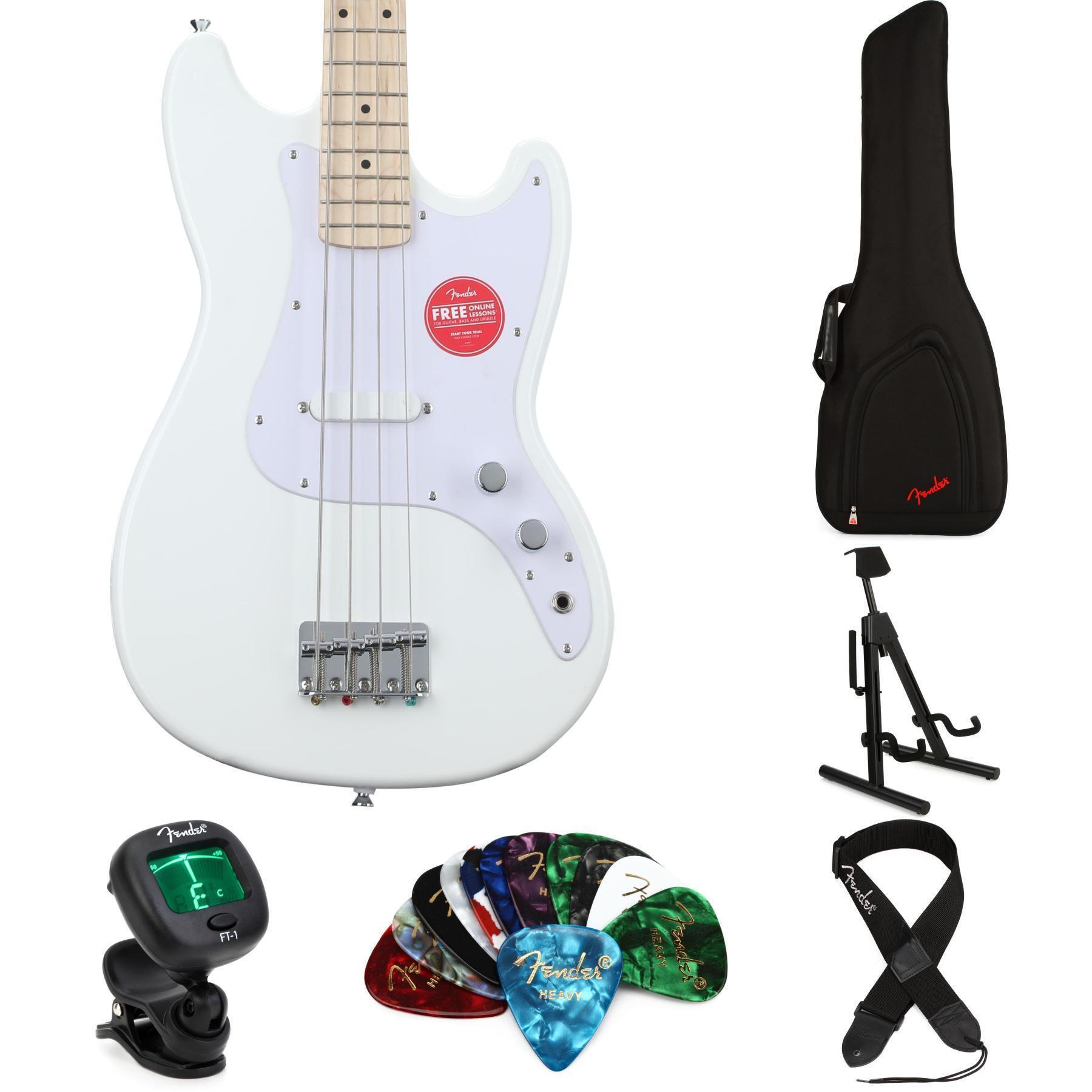 Squier Sonic Bronco Bass Essentials Bundle - Arctic White | Sweetwater
