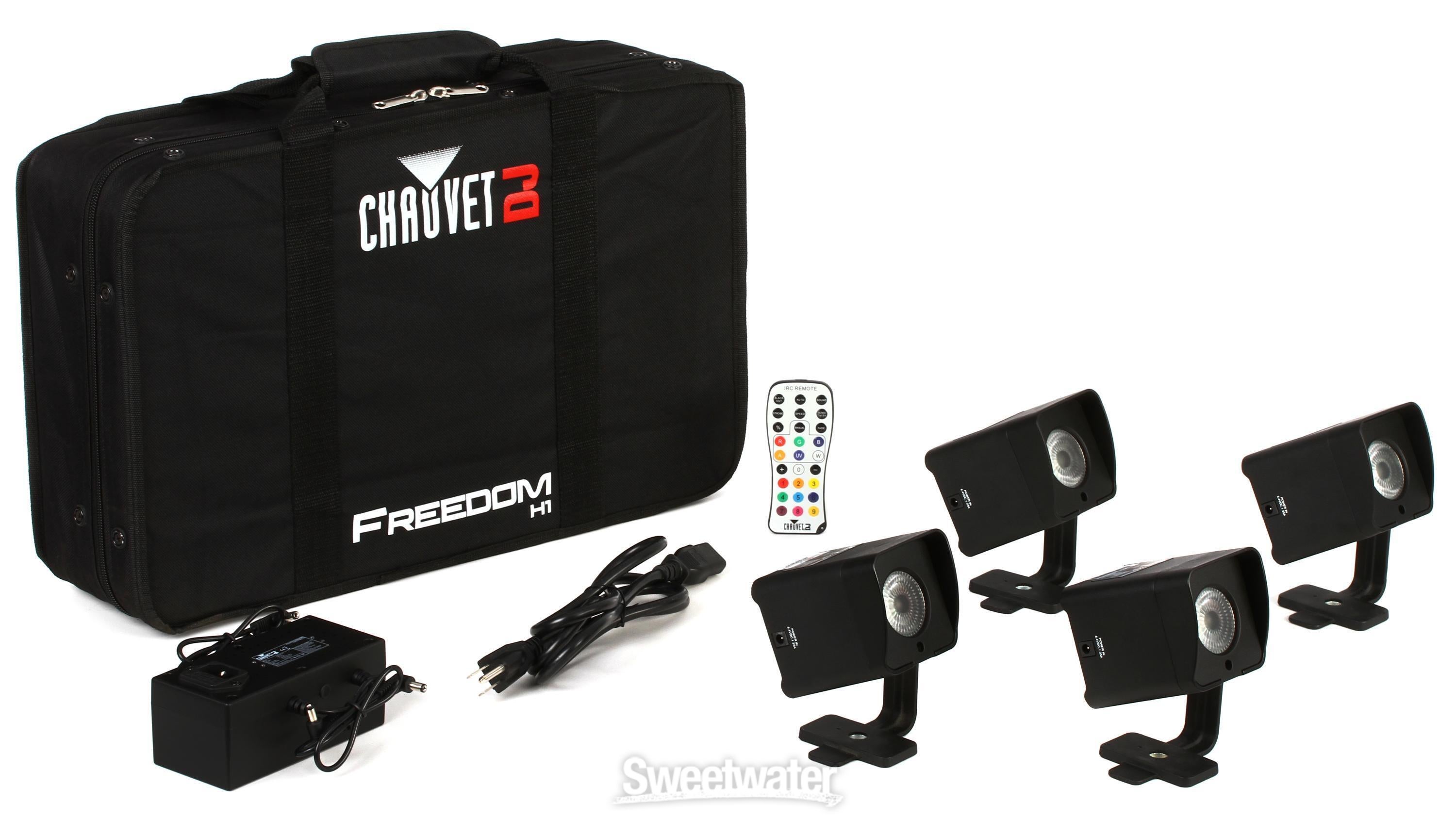 Chauvet DJ Freedom H1 RGBAW+UV Battery Operated LED Par 4-pack with Bag