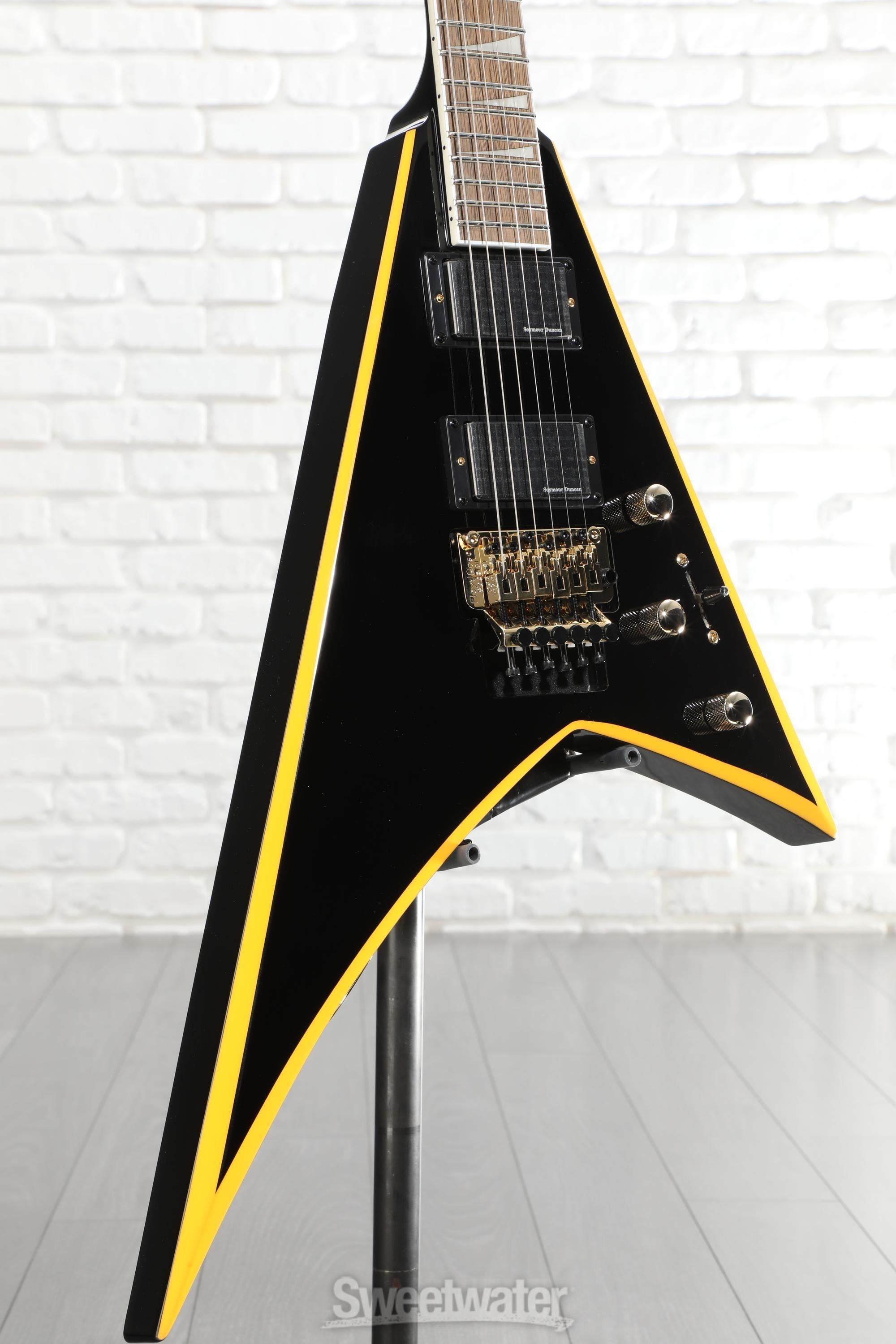Jackson X Series Rhoads RRX24 - Black with Yellow Bevels | Sweetwater