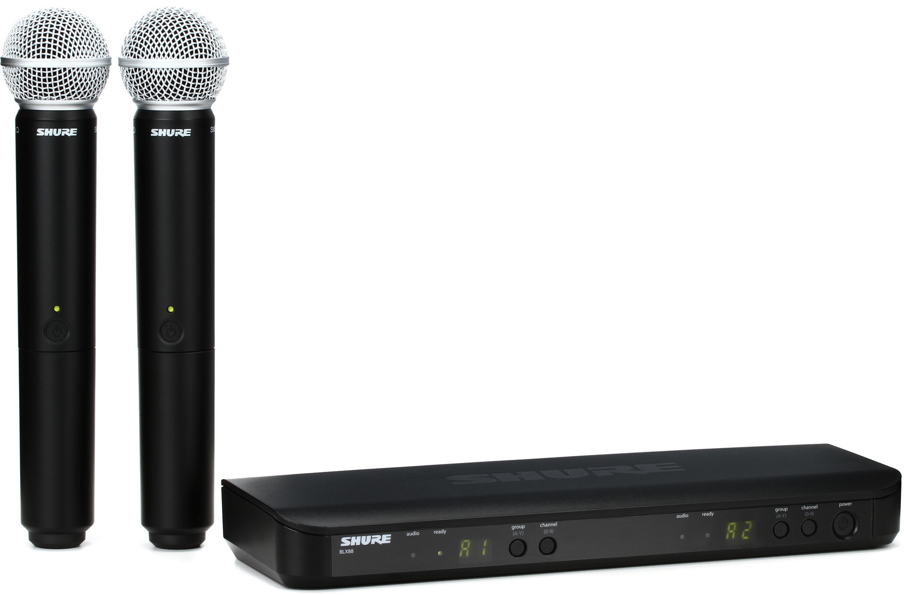 Shure BLX288/SM58 Dual Channel Wireless Handheld Microphone System - H10 Band | Sweetwater