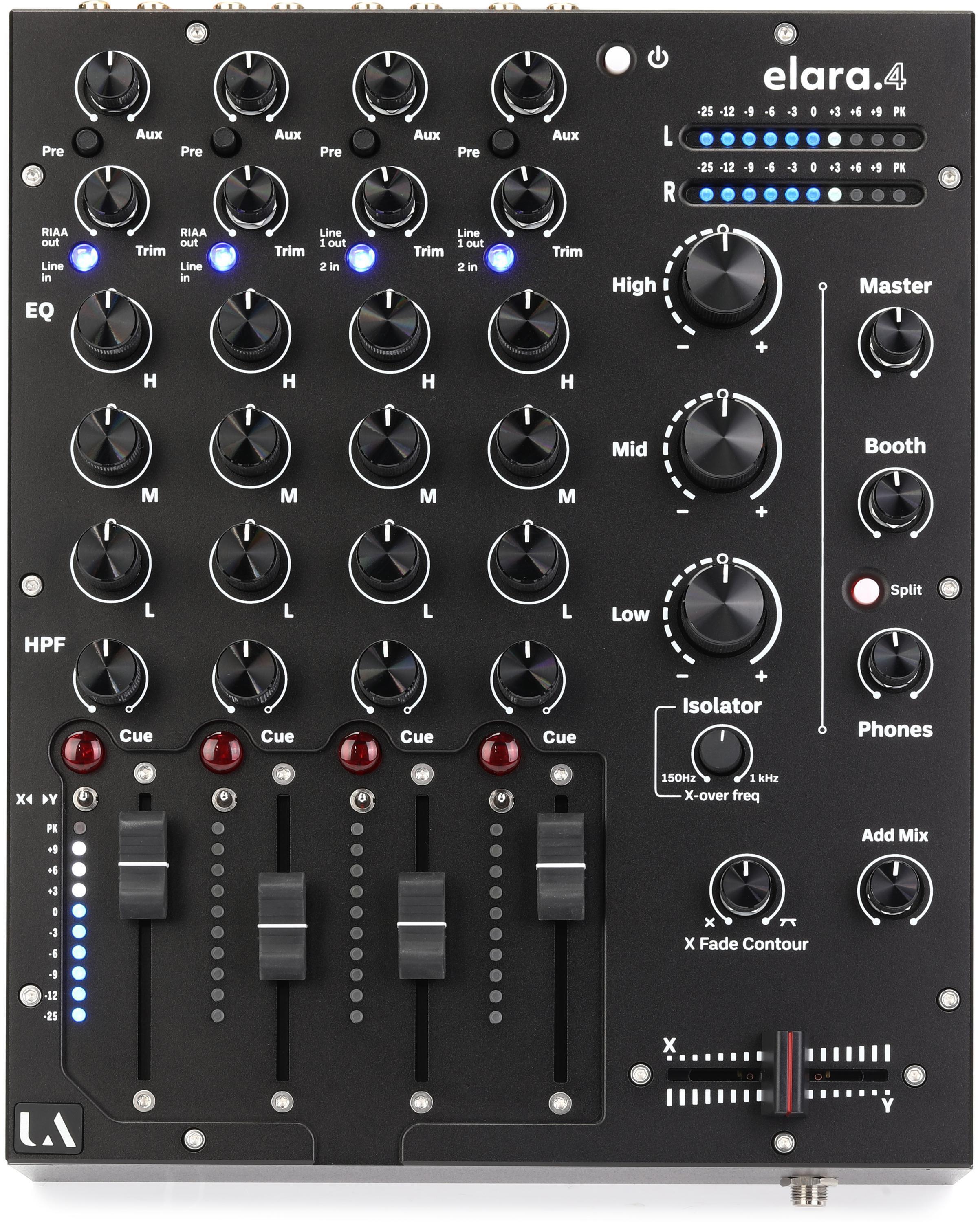 Union Audio Elara.4 4-channel Compact Analog DJ Mixer - Black | Sweetwater