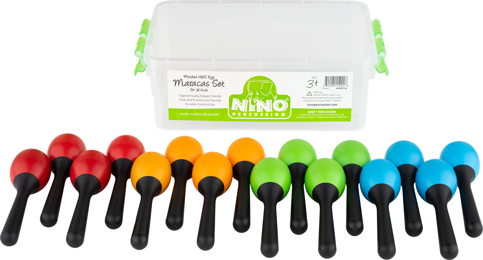 Meinl NINO Plastic Egg Shaker Assortment of 4 Pieces