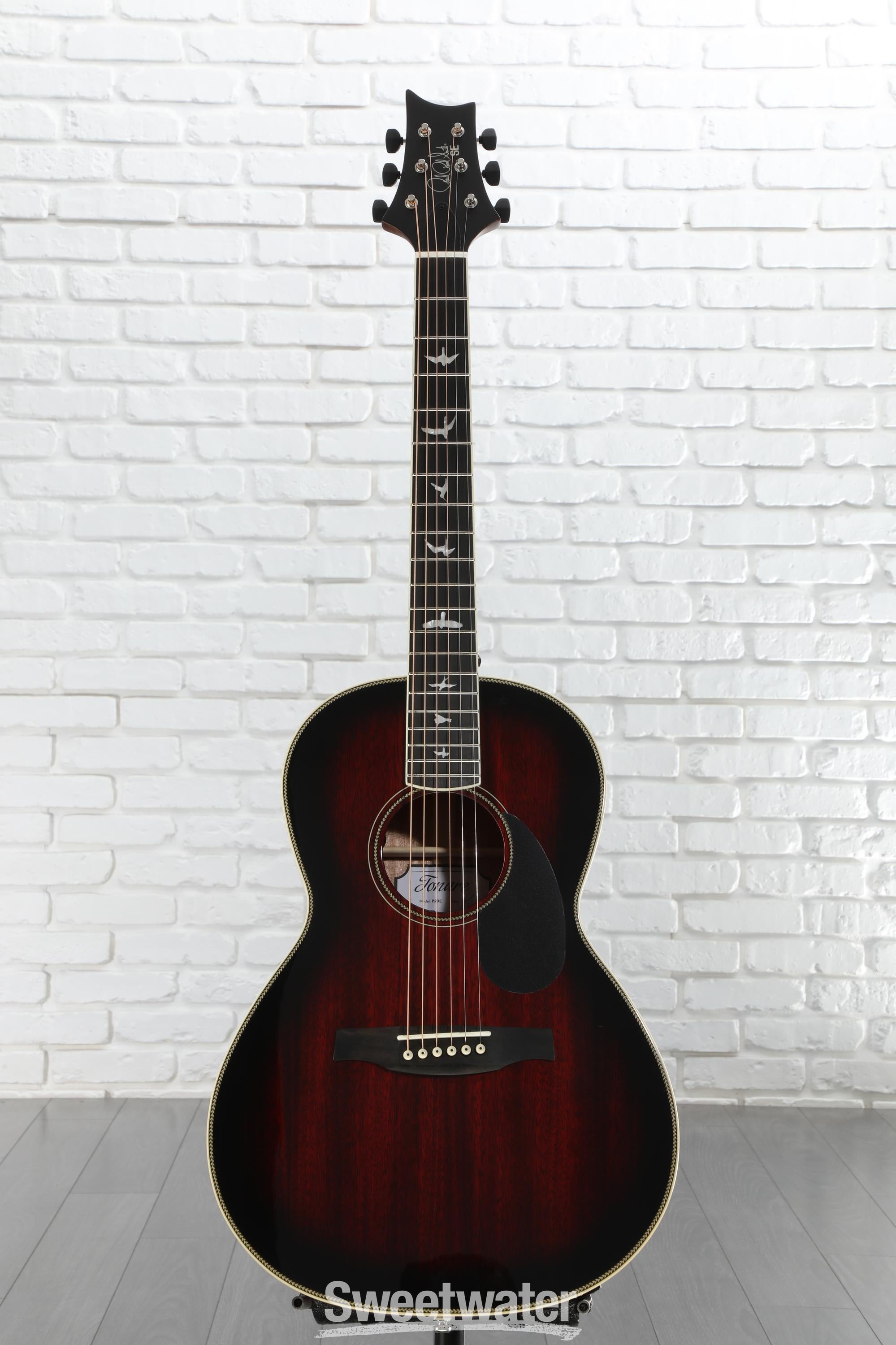 PRS SE P20 Parlor Acoustic-electric Guitar - Fire Red Burst