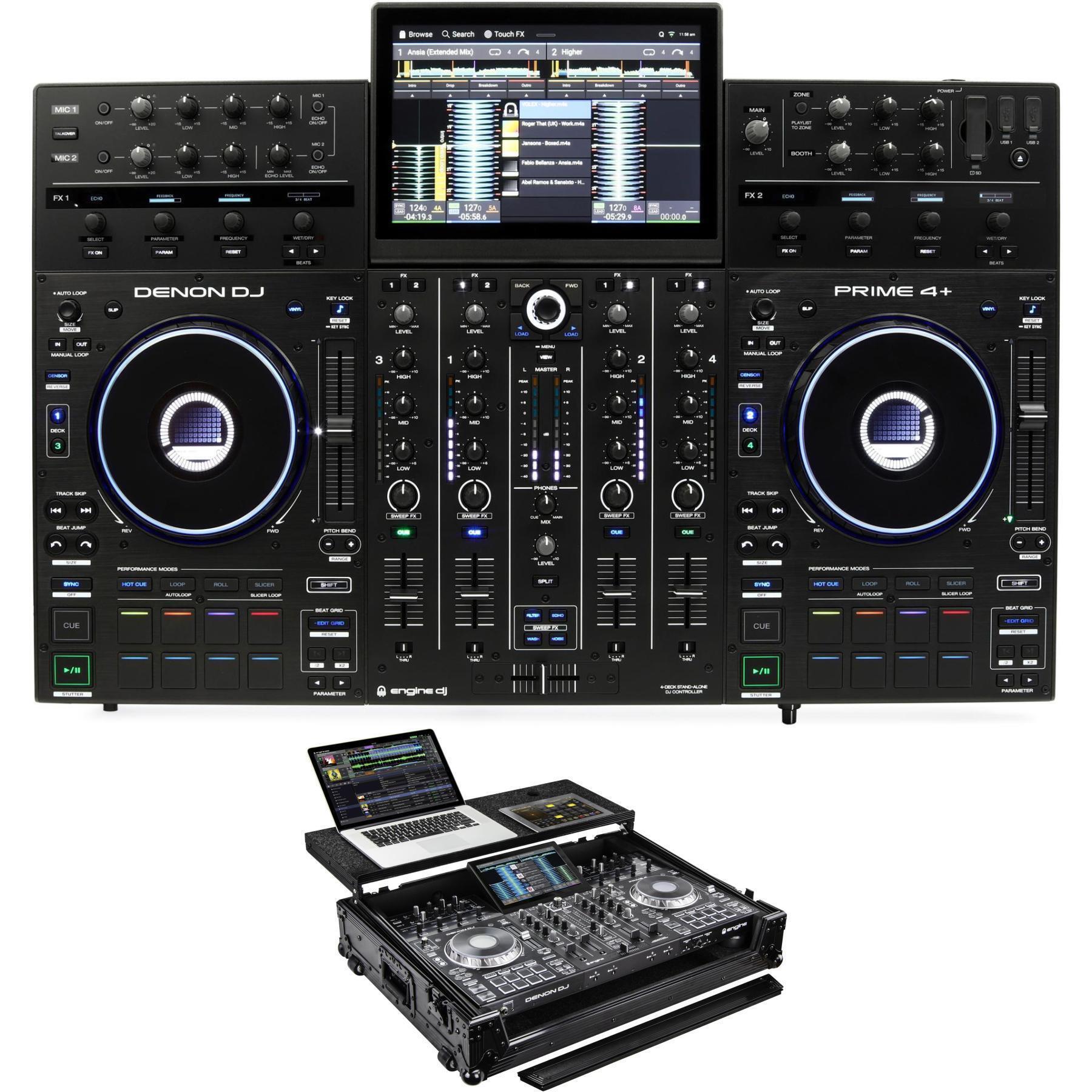 Denon DJ Prime 4+ 4-deck Standalone DJ System with Odyssey Glide