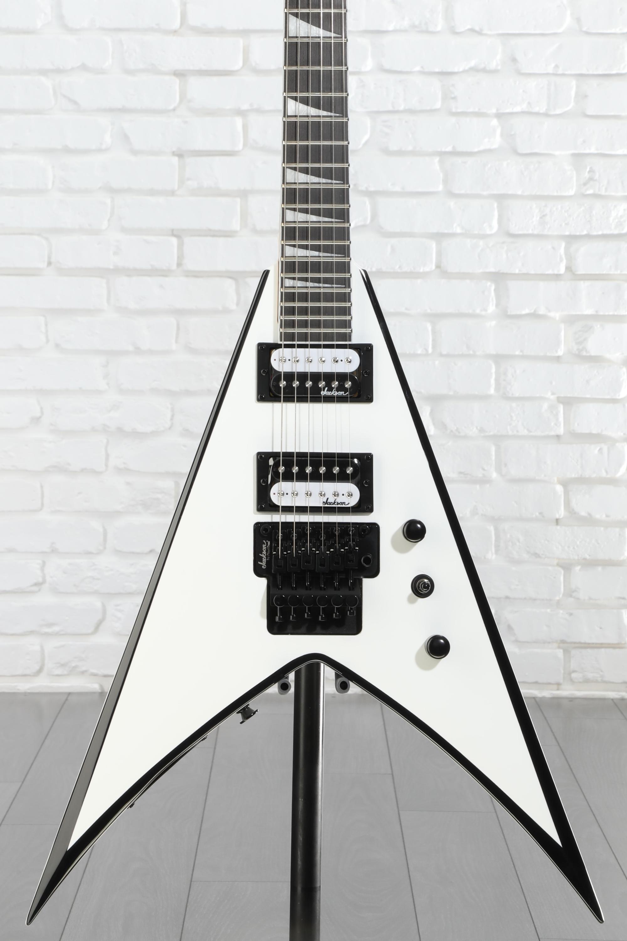 Jackson JS Series King V JS32 - White with Black Bevels | Sweetwater
