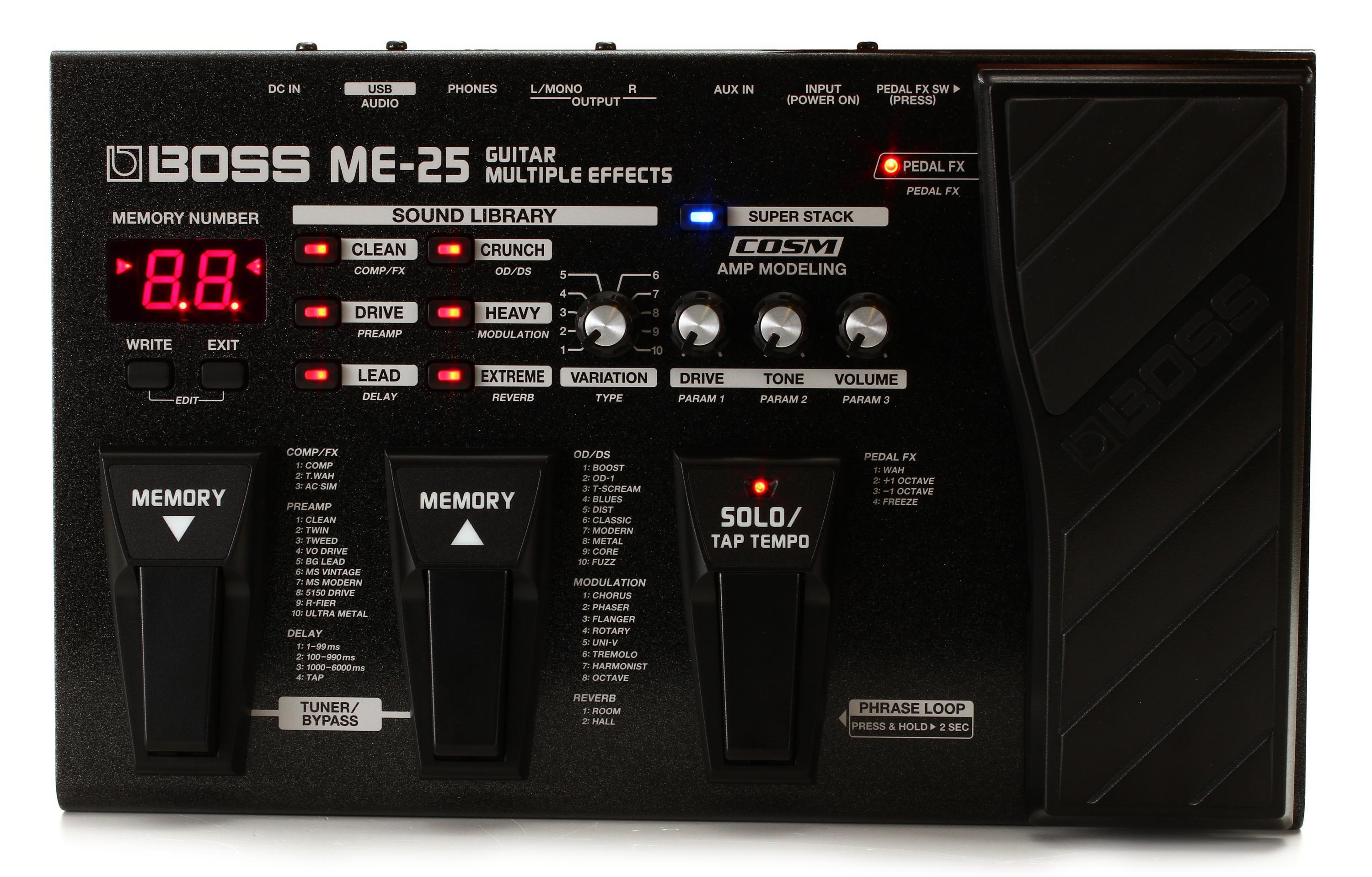 Boss ME-25 Guitar Multi-effects Pedal Reviews | Sweetwater