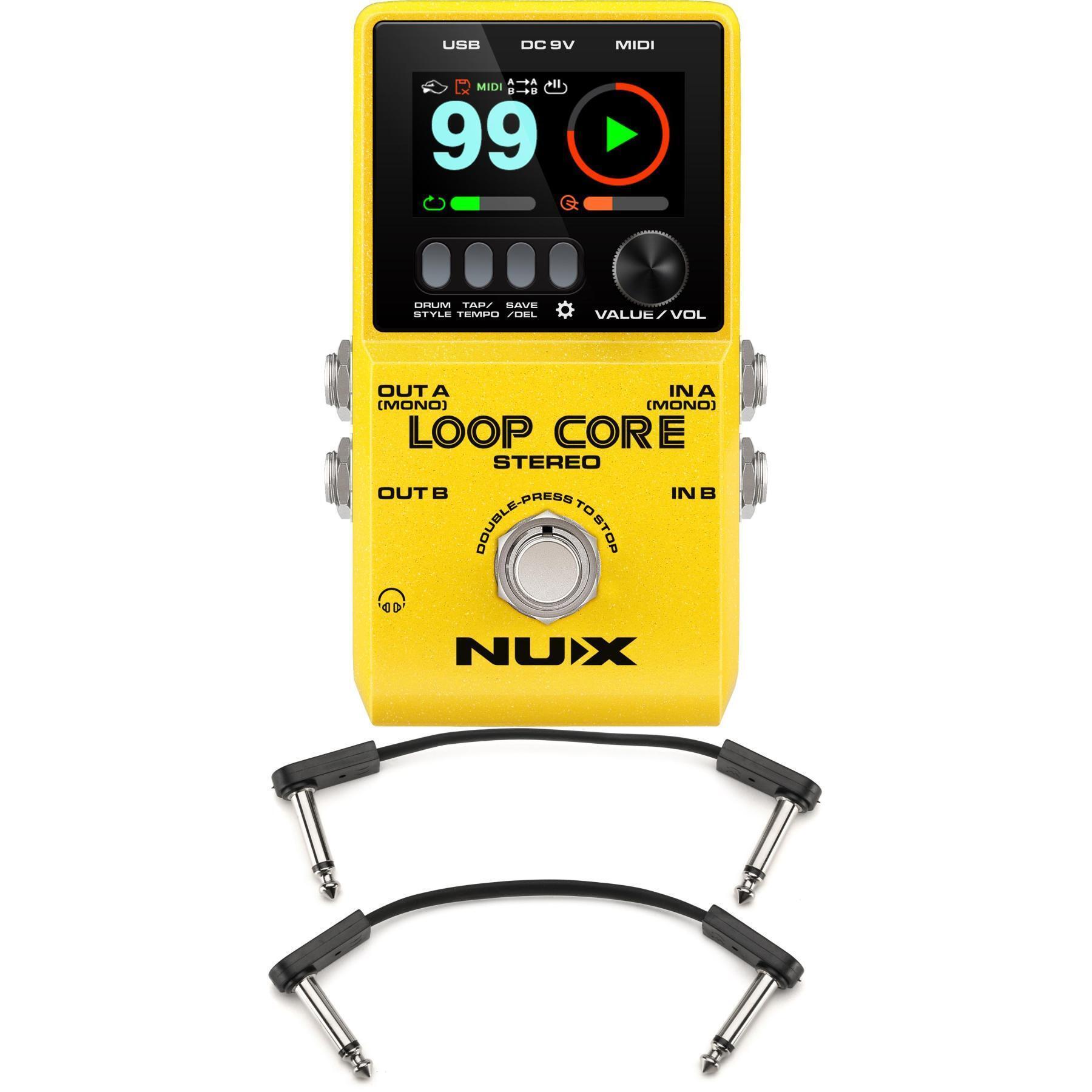 NUX Loop Core Stereo Looper Pedal with EBS Patch Cables
