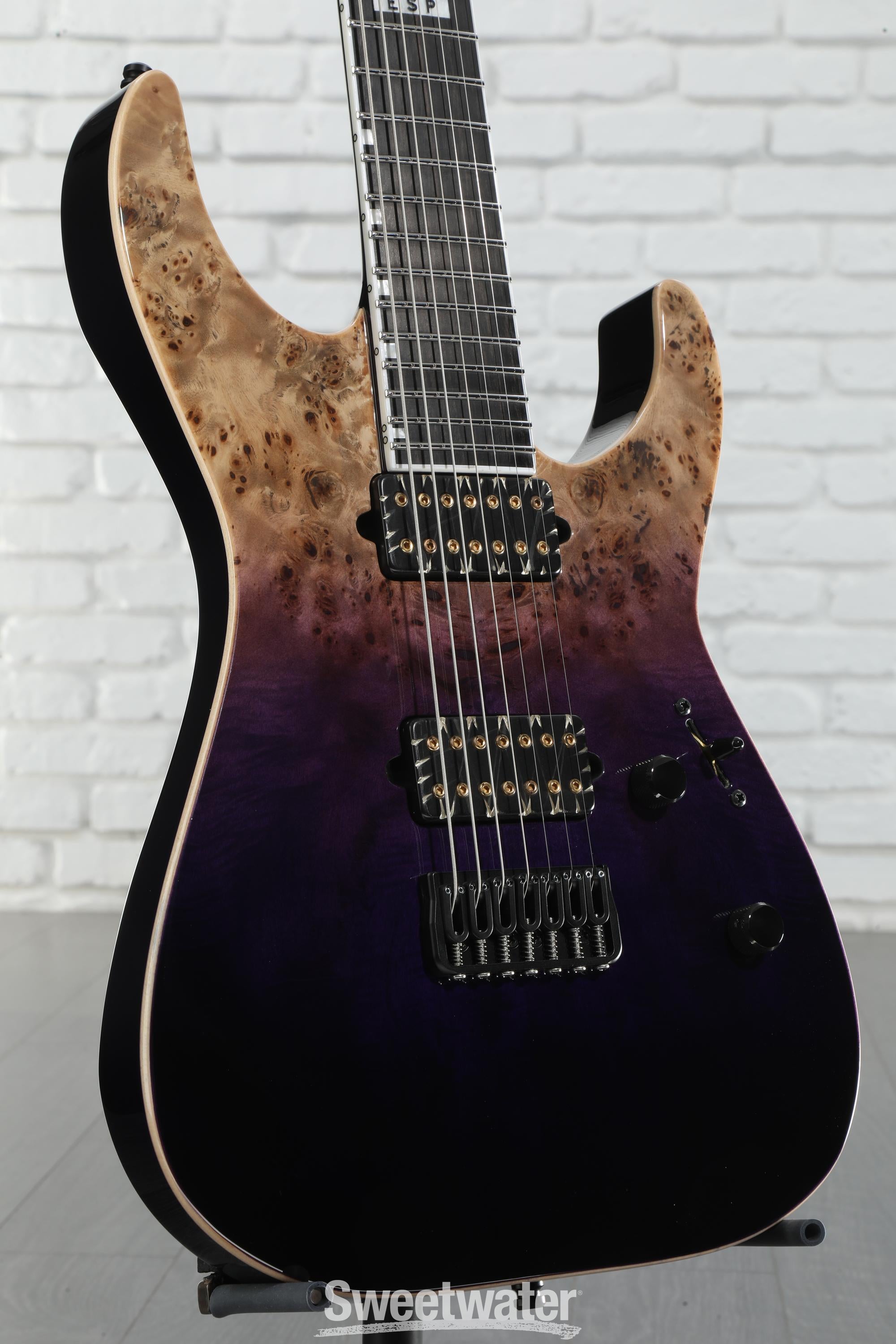 ESP E-II M-II 7 NT Electric Guitar - Purple Natural Fade | Sweetwater