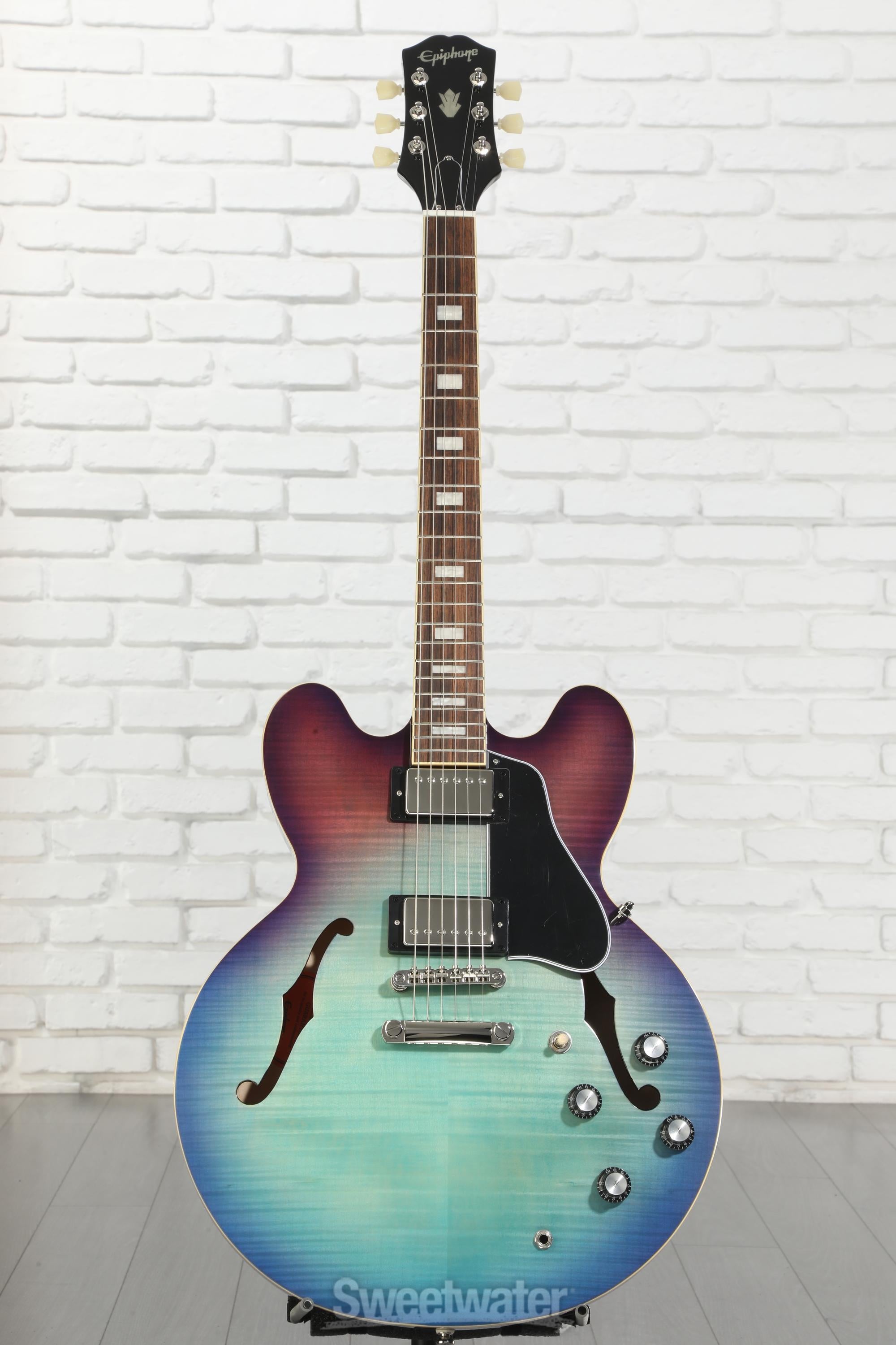 Epiphone ES-335Blueberry Burst 格安です! Epiphone ES-335 Figured Semi-hollowbody - Blueberry Burst | Sweetwater