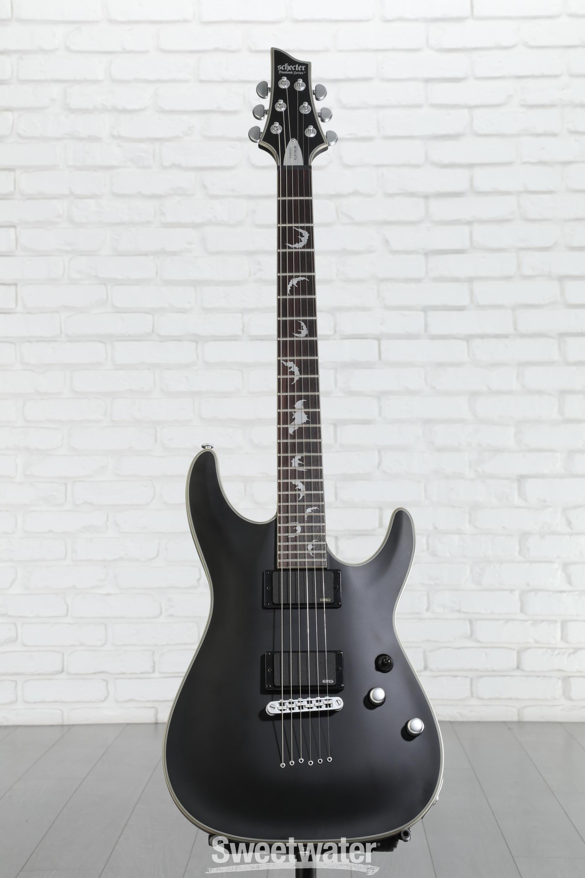 ギター SCHECTER DAMIEN PLATINUM-6FR Schecter Damien Platinum 6 Electric Guitar - Satin Black | Sweetwater