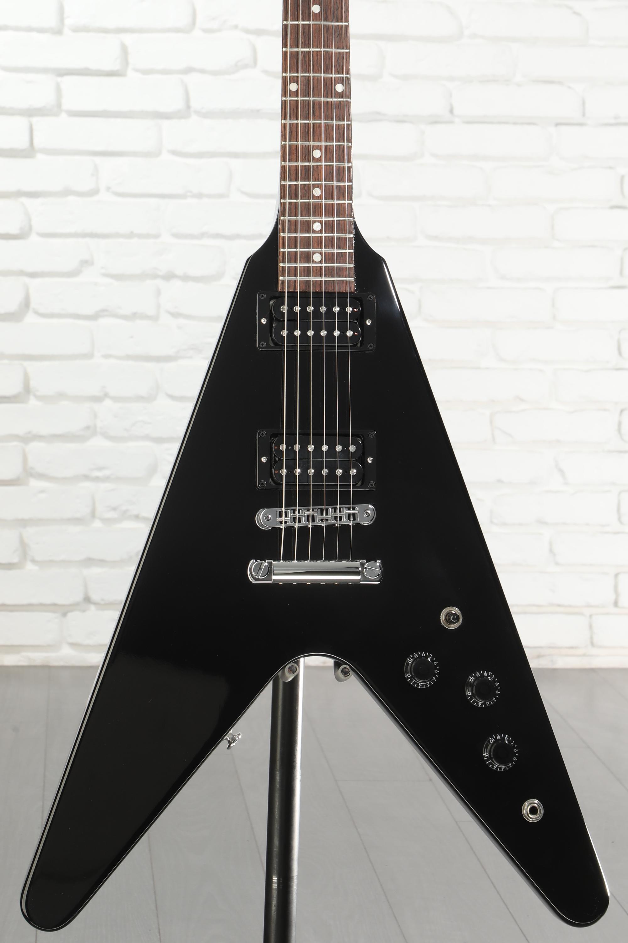 Gibson 80s Flying V Solidbody Electric Guitar - Ebony | Sweetwater