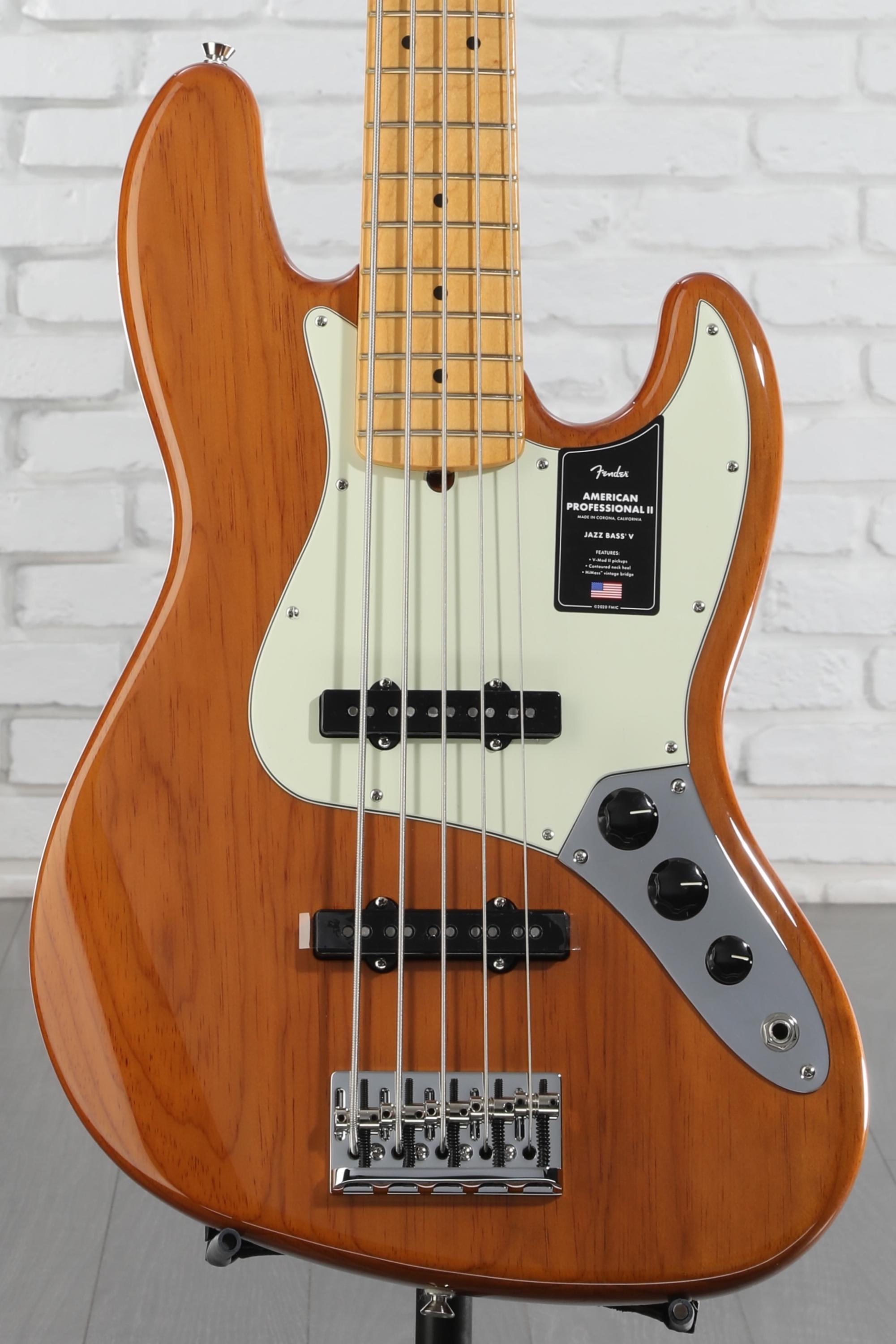 ベース Fender American Professional Jazz Bass V Fender American Professional II Jazz Bass V - Roasted Pine