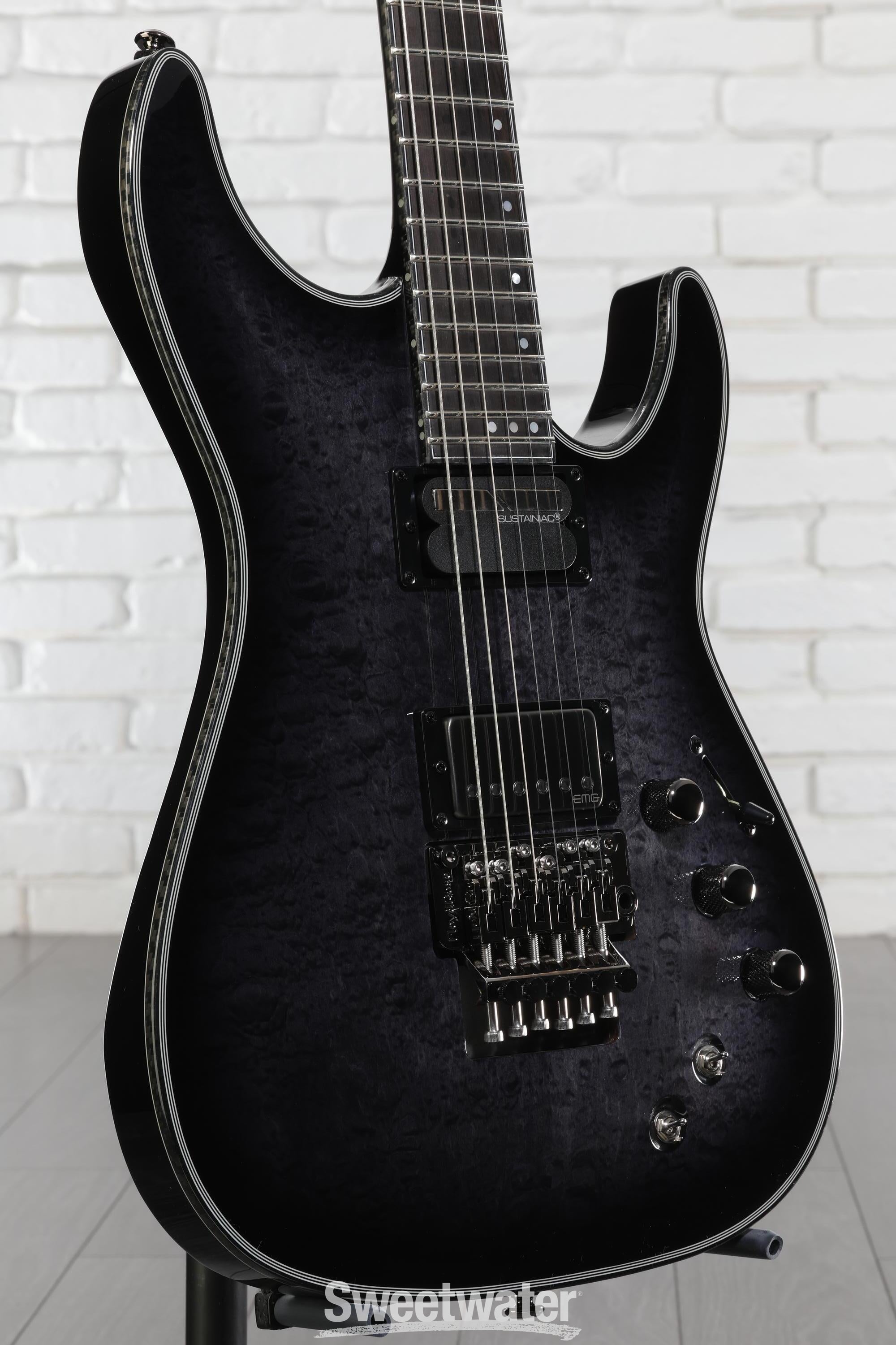 Schecter Hellraiser Hybrid C-1 FR-S Electric Guitar - Trans Black