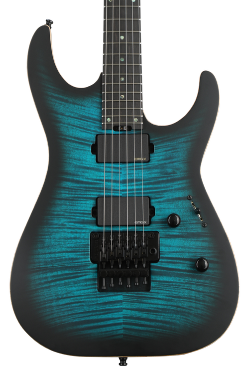 ESP USA M-II FR Flamed Maple - Satin Black Aqua Sunburst | Sweetwater