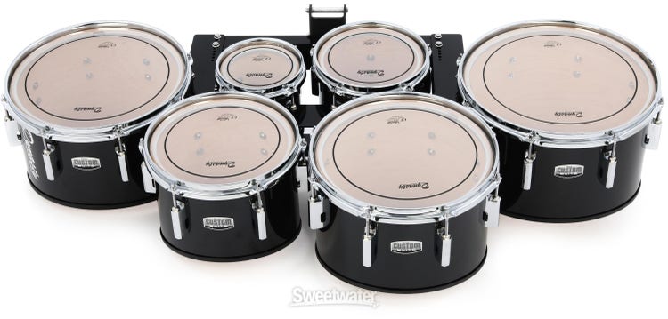 Dynasty Custom Elite Multi-Tenor Marching Drums, Sextet - Black