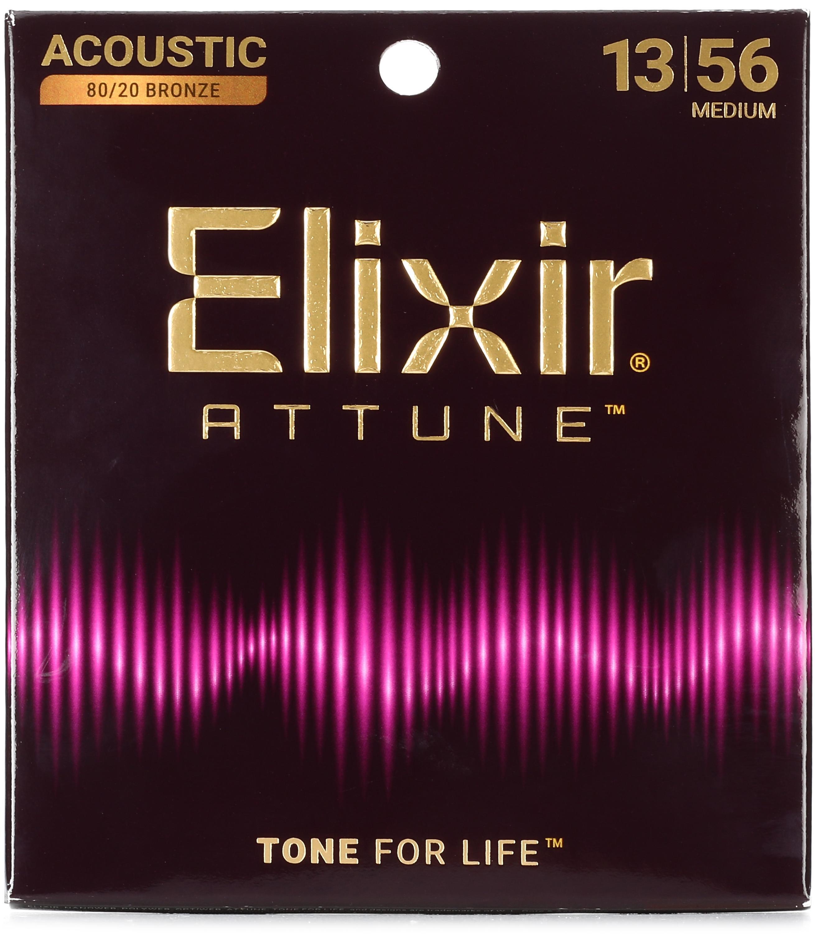 Photo of Elixir Strings Attune 80/20 Bronze Acoustic Guitar Strings - .013-.056 Medium