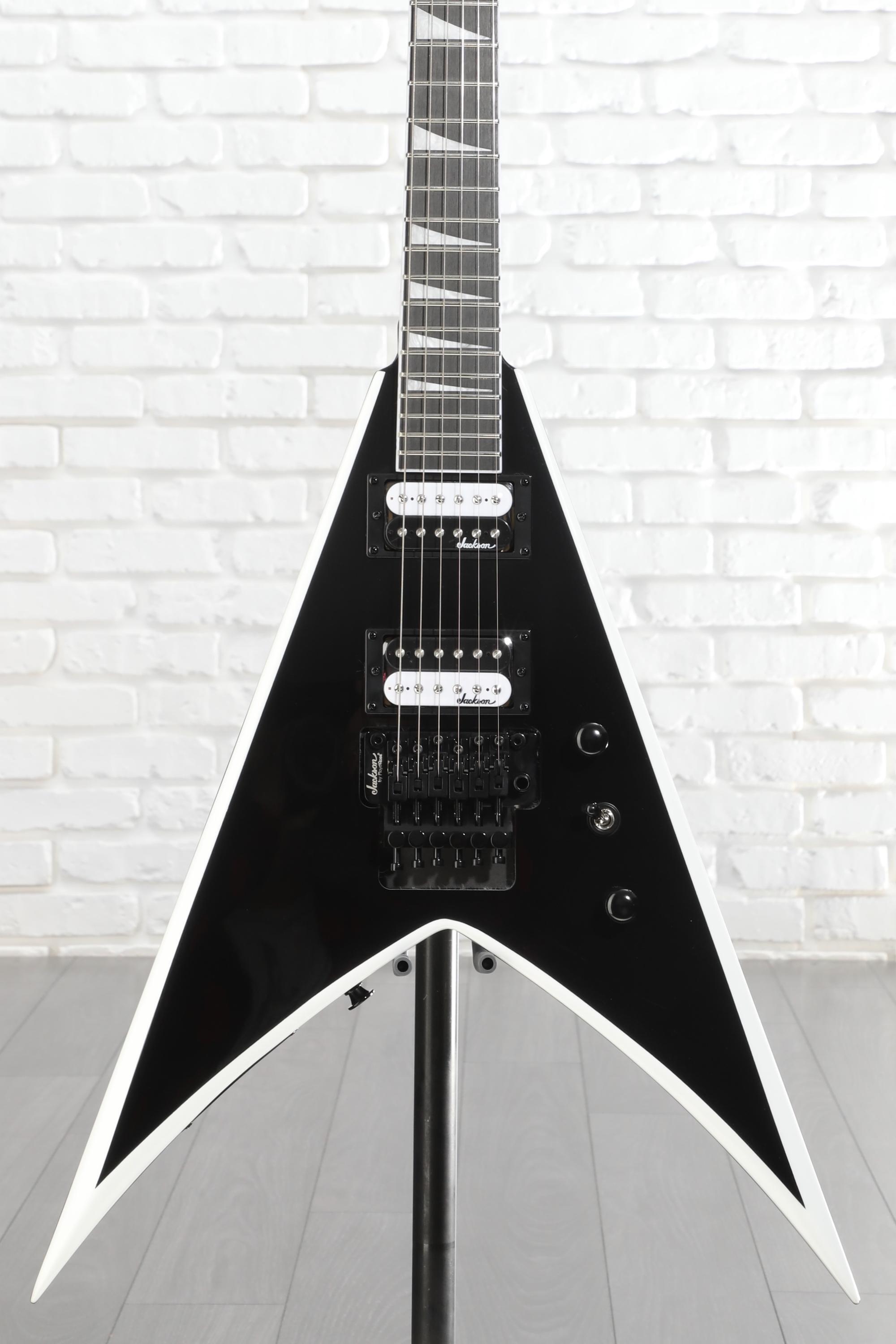 Jackson JS Series King V JS32 - Black with White Bevels | Sweetwater