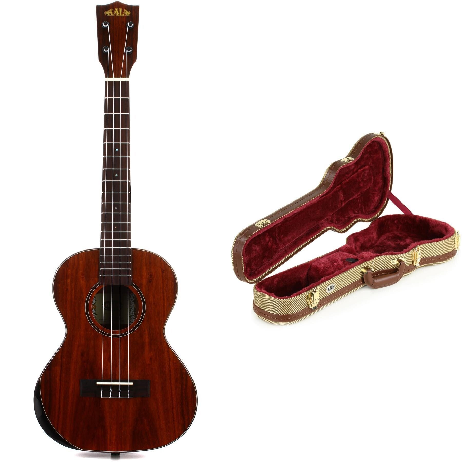 Kala KA-PX-MACA-T Premier Exotic Macawood Tenor Ukulele with Hard Case