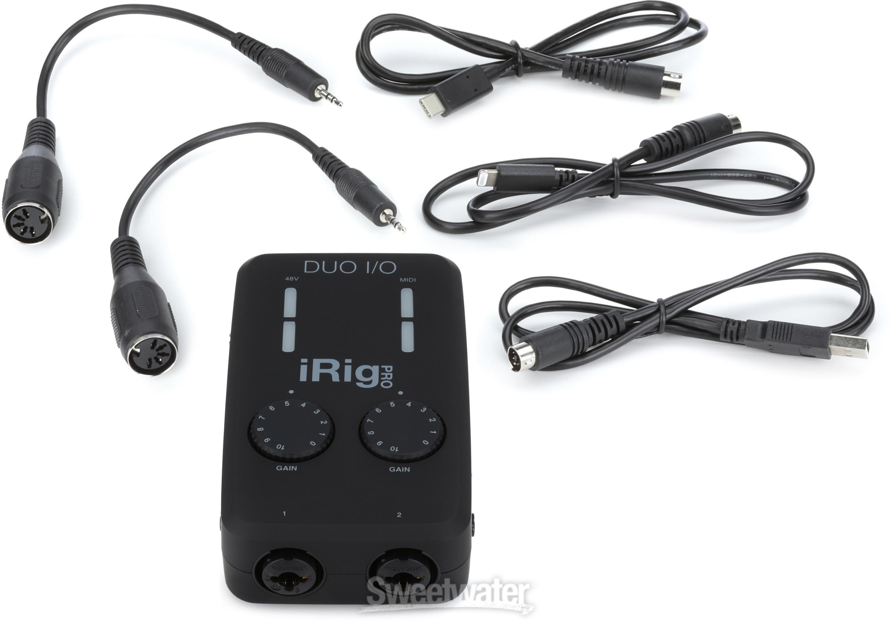 IK Multimedia iRig Pro Duo I/O 2-channel Audio/MIDI Interface for iOS,  Android, and Mac/PC