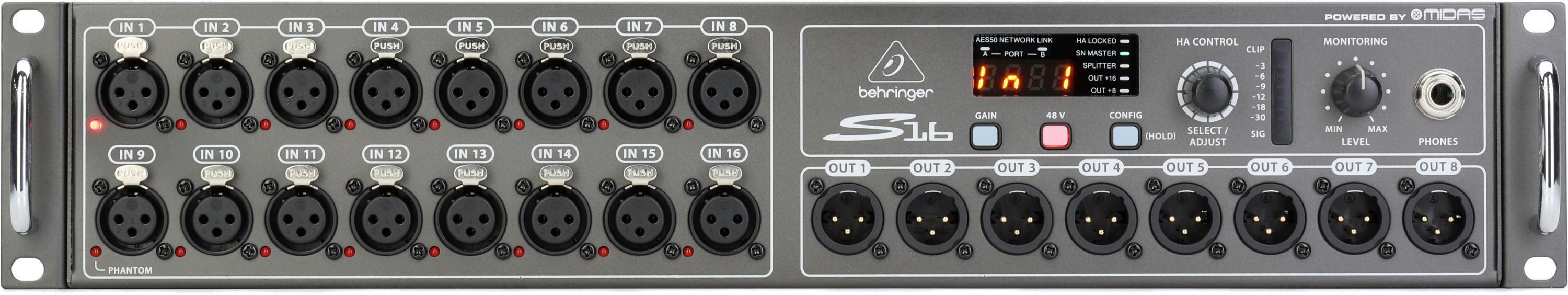 Behringer S16 16-input / 8-output Digital Stage Box