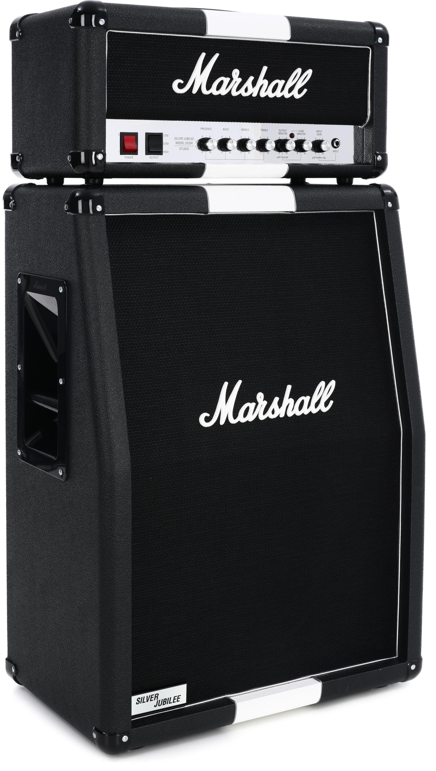 Marshall 2525H Mini Silver Jubilee and 2536A 2x12 Stack - Limited Edition  Stripe Sweetwater Exclusive