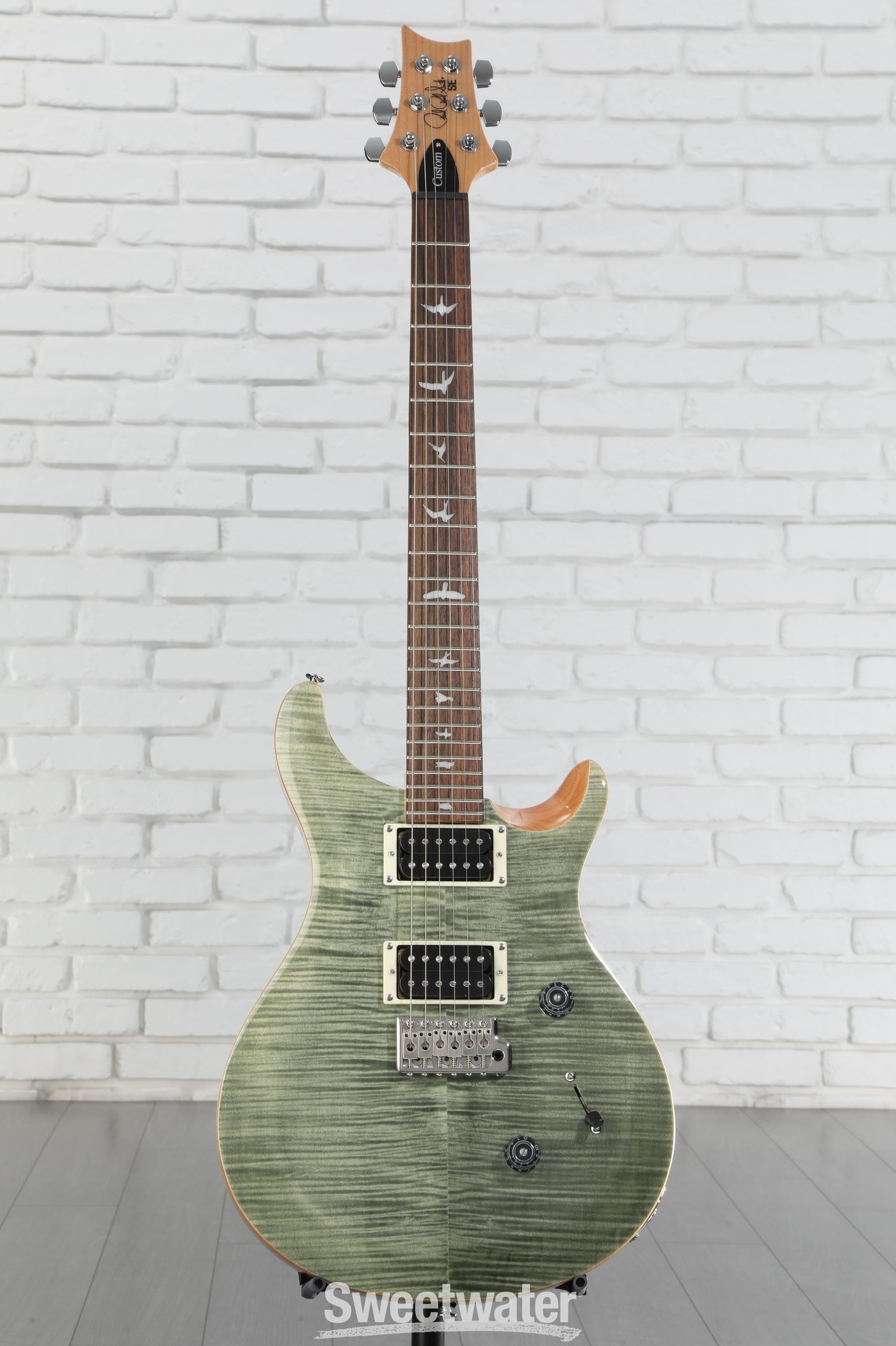 PRS SE Custom 24 Electric Guitar - Trampas Green, Sweetwater