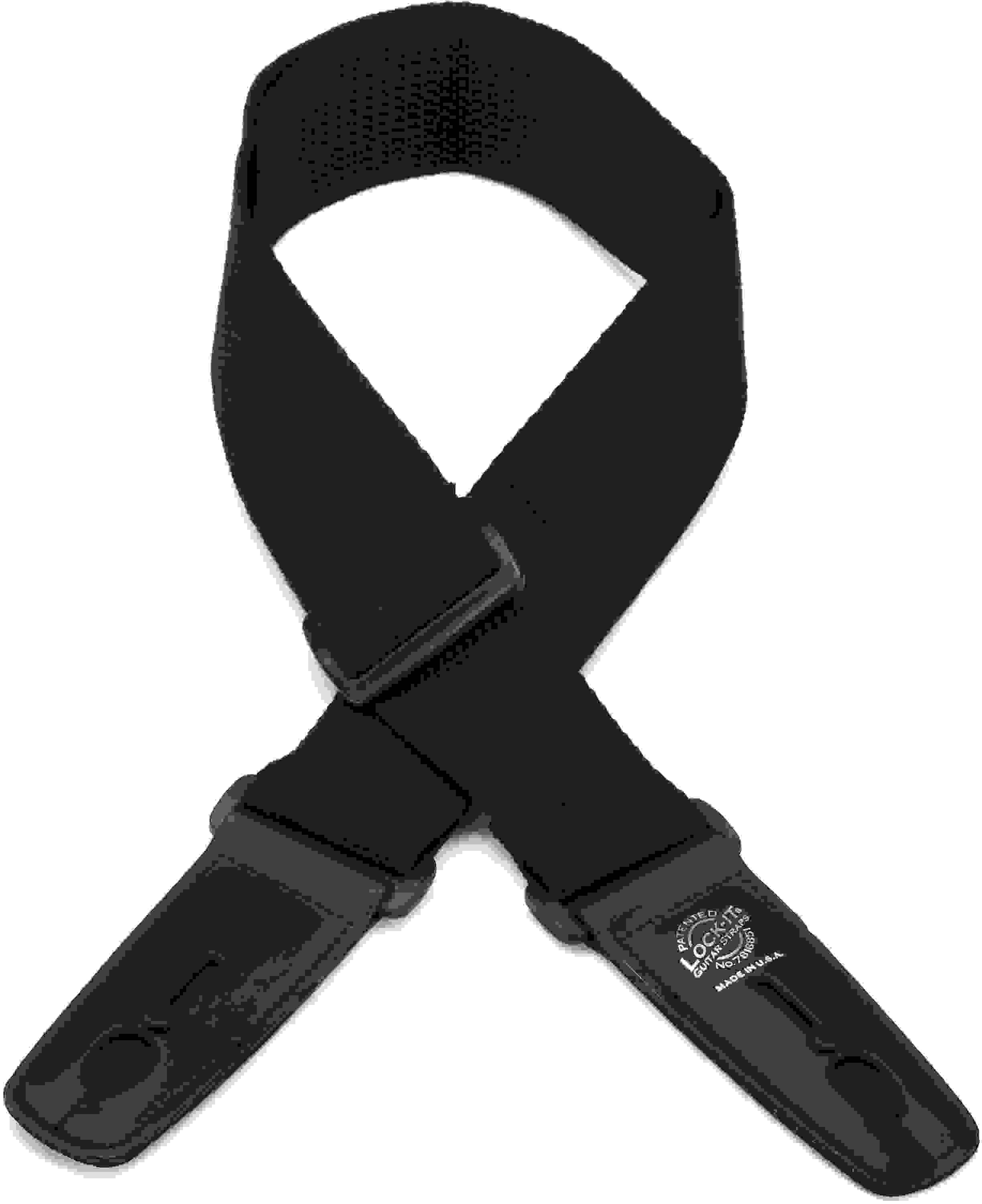 LockIt Straps LIS 013 C2BLK Guitar Strap Black Sweetwater