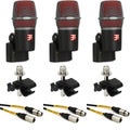 Photo of sE Electronics V Beat Supercardioid Dynamic Drum Microphone and Clamp 3-Pack