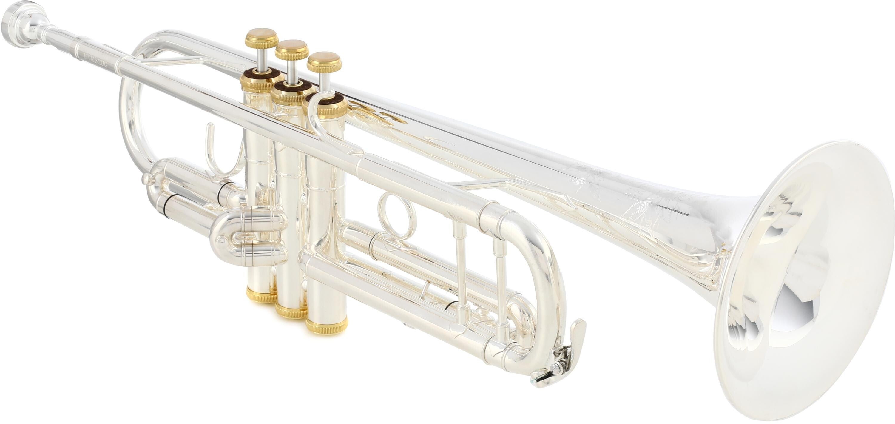 Eastman ETR520GS Intermediate Bb Trumpet - 24k Gold Plated Trim - Silver  Plated Finish