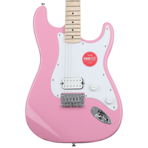 ✨未使用✨Fender Squier Stratocaster Pink HB Squier Sonic Stratocaster HT H Electric Guitar - Flash Pink