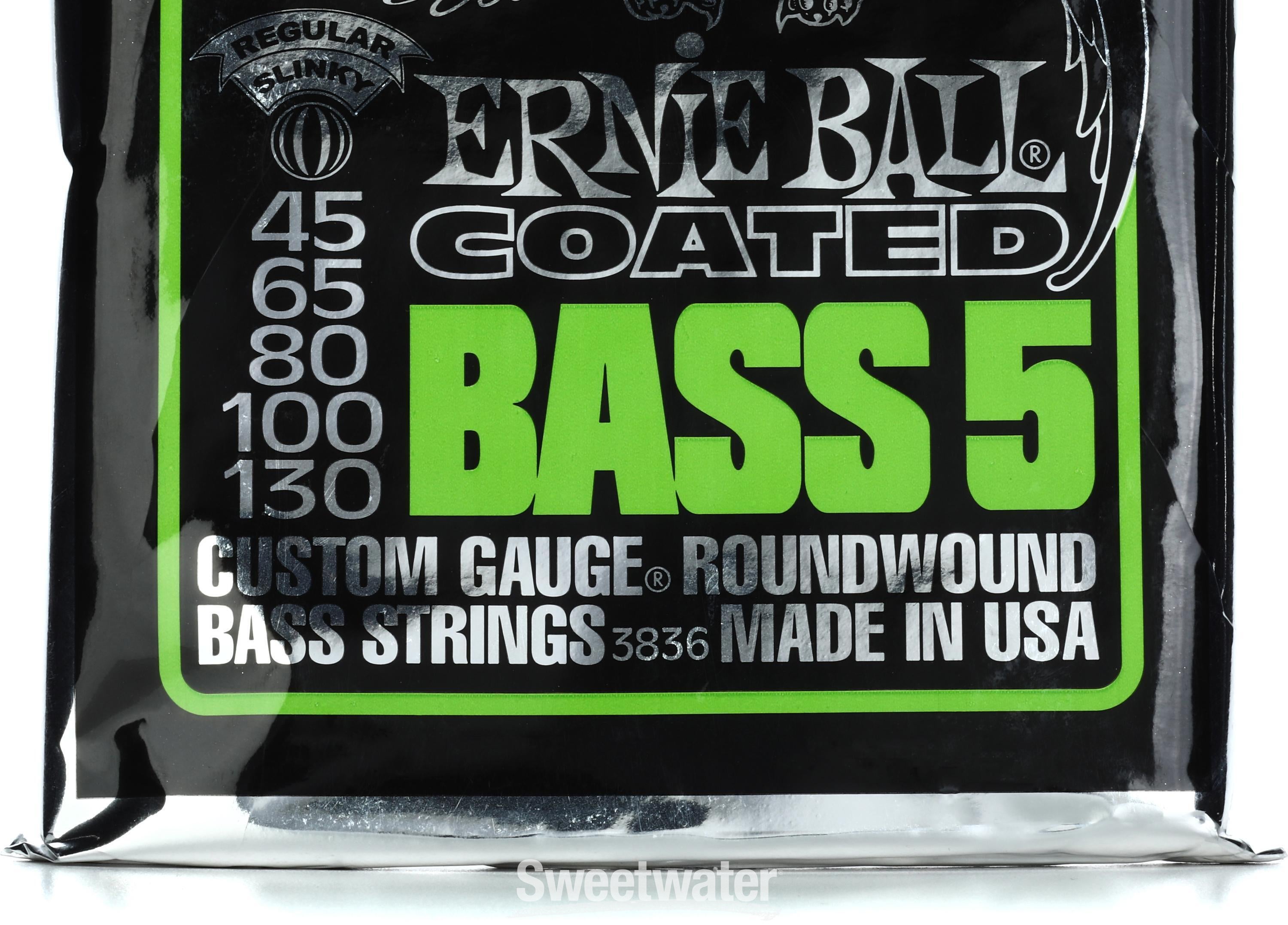 Ernie Ball 3836 Regular Slinky Coated Electric Bass Guitar Strings -  .045-.130 5-string