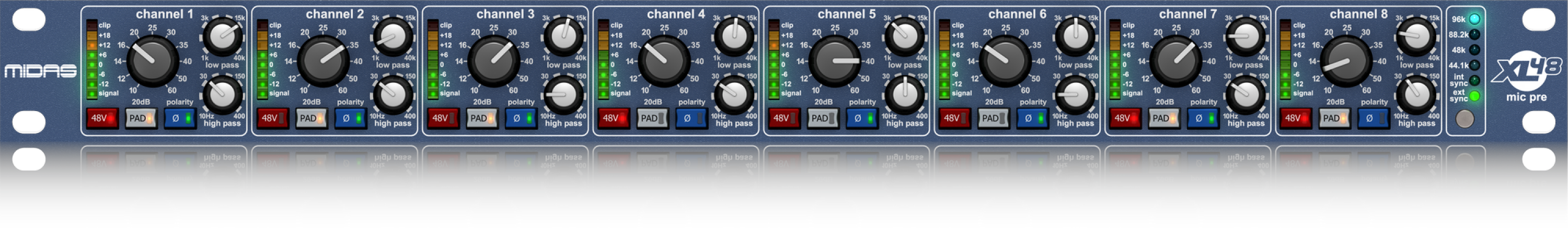 Midas XL48 8-channel Microphone Preamp | Sweetwater