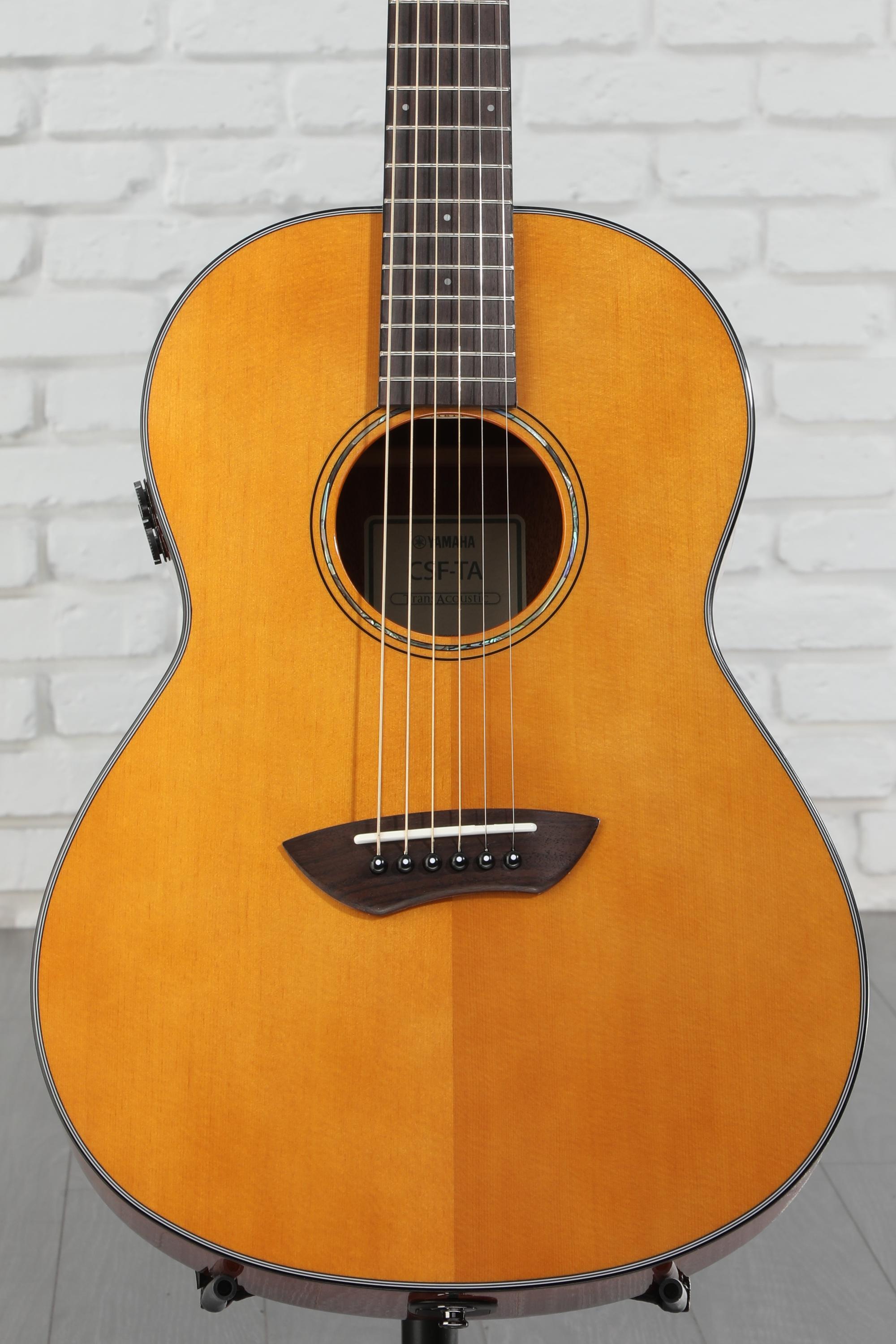 YAMAHAヤマハ Trans Acoustic CSF-TA Yamaha CSF-TA TransAcoustic Parlor Guitar - Vintage Natural